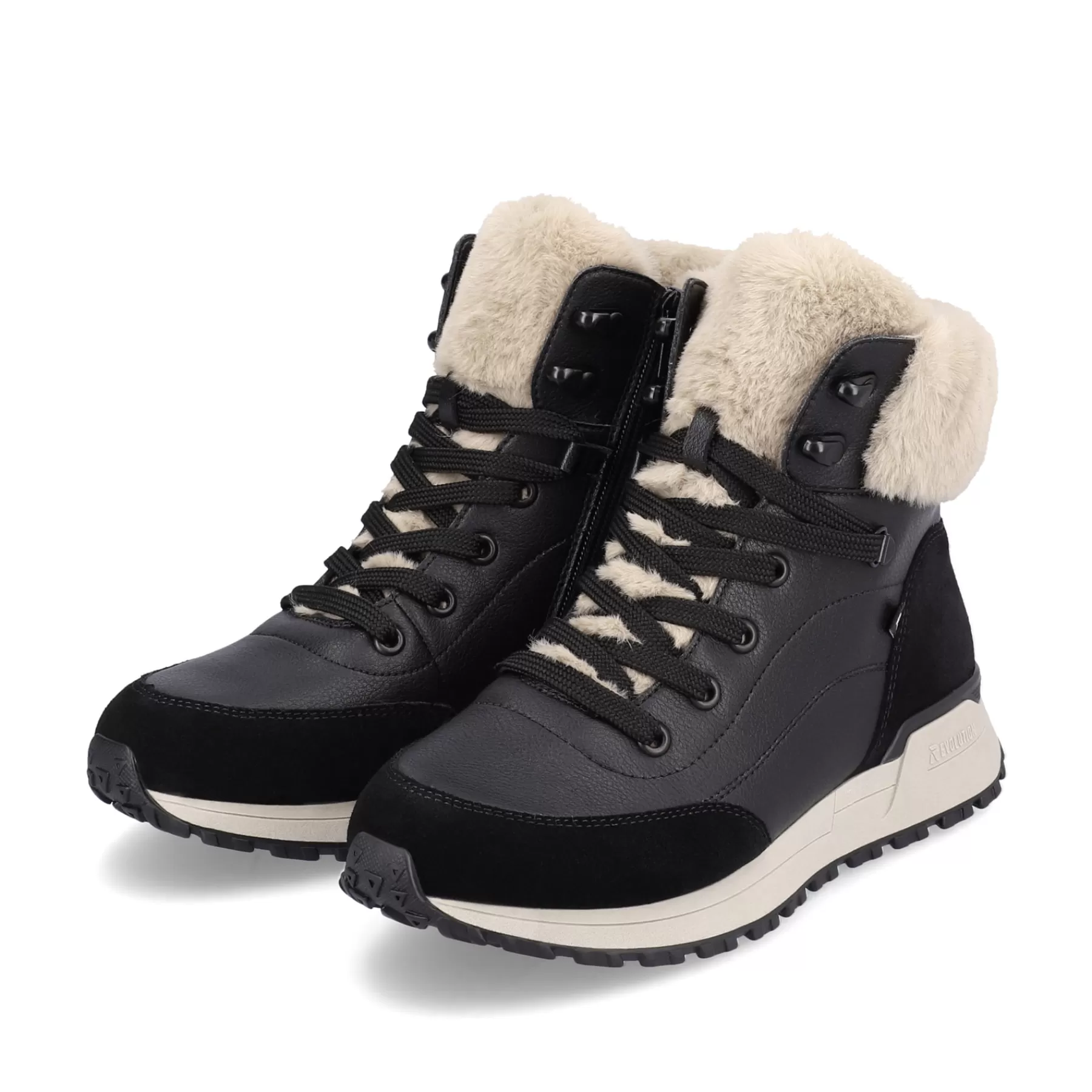 Online Damskie Sznurowane Buty Midnight-Black Stone-Grey Damski Botki I Botki