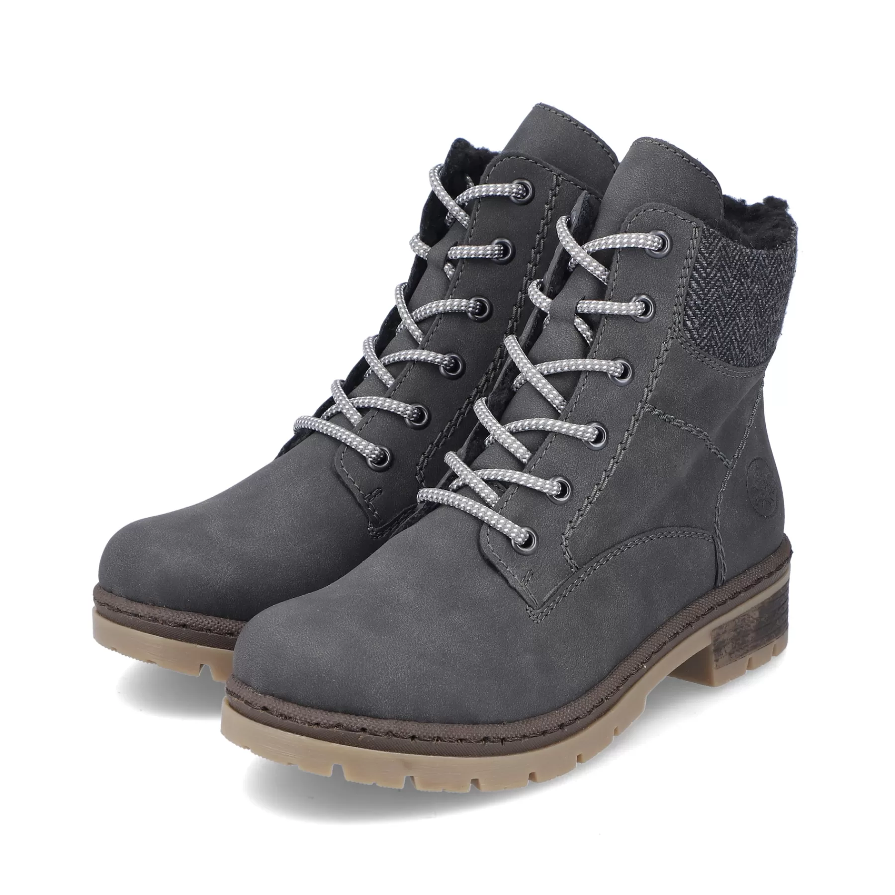 Fashion Damskie Sznurowane Buty W Kolorze Asfaltowo-Szarym Damski Botki I Botki