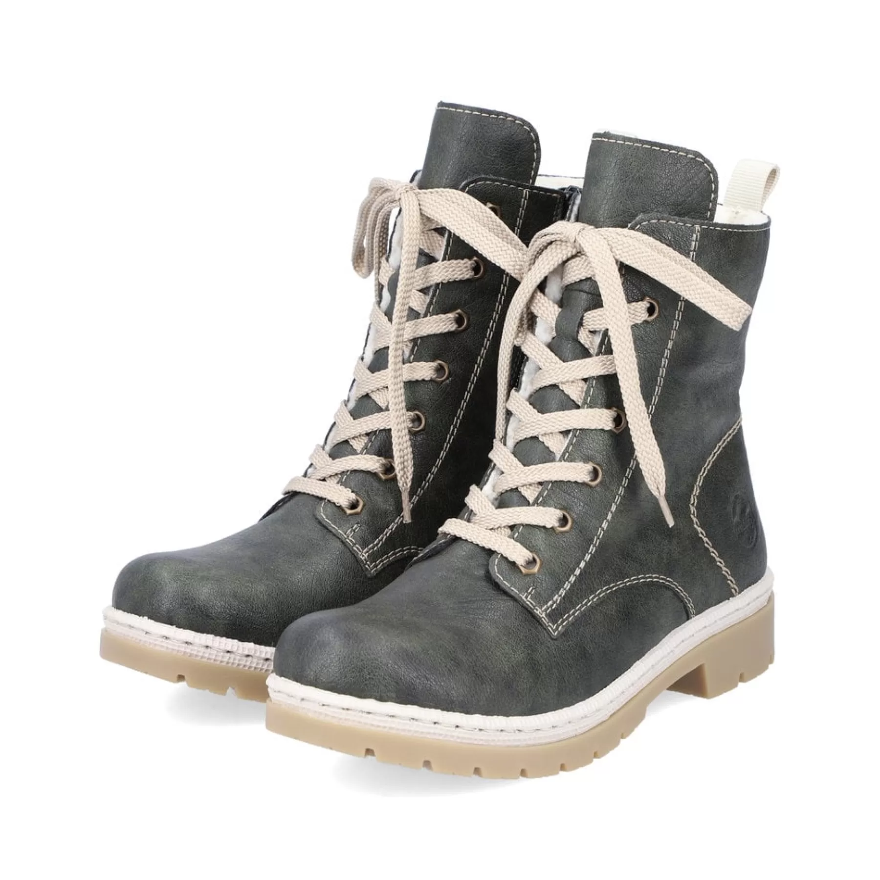 Clearance Damskie Sznurowane Buty W Kolorze Khaki Damski Botki I Botki