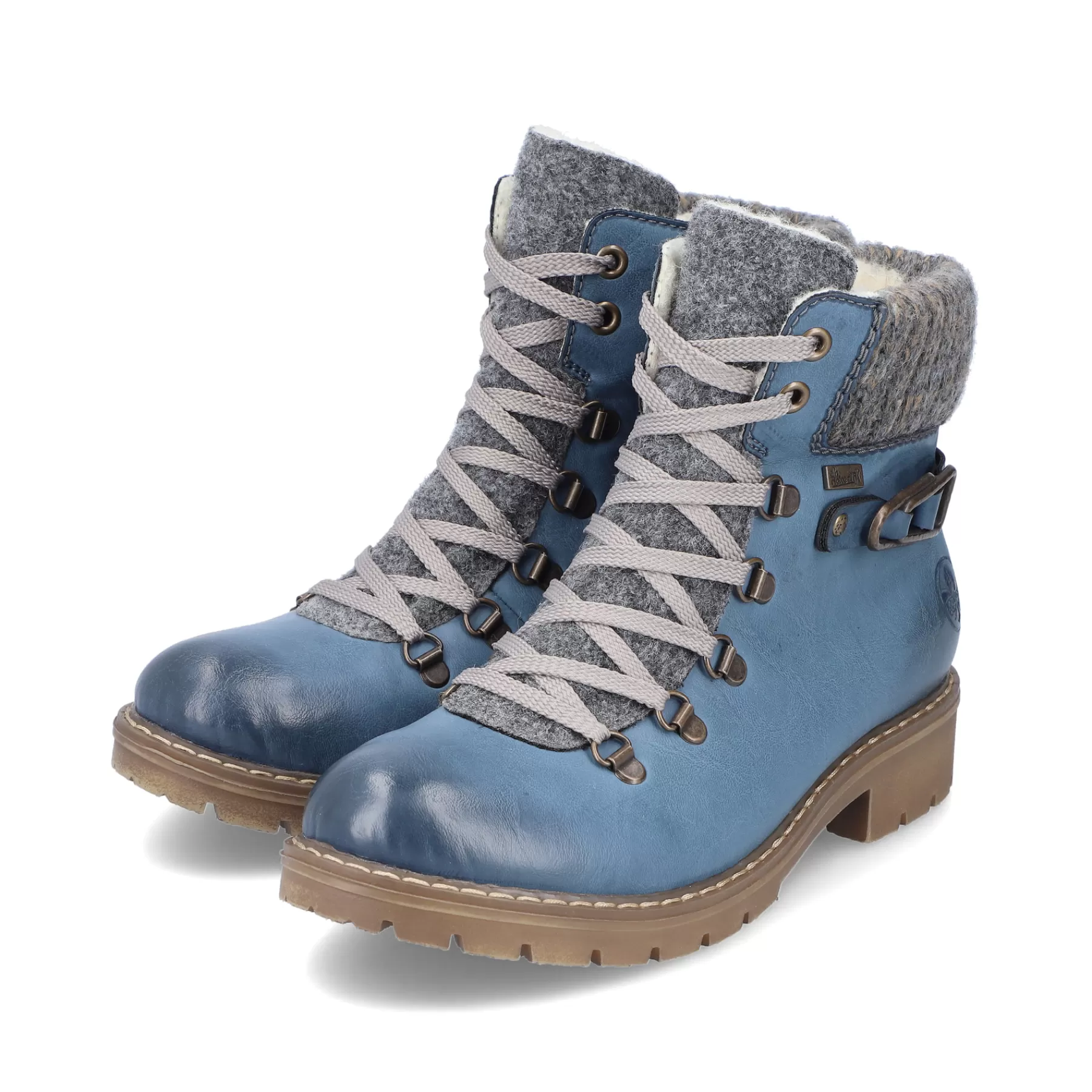 Best Sale Damskie Sznurowane Buty W Kolorze Lupkowo-Niebieskim Damski Botki I Botki