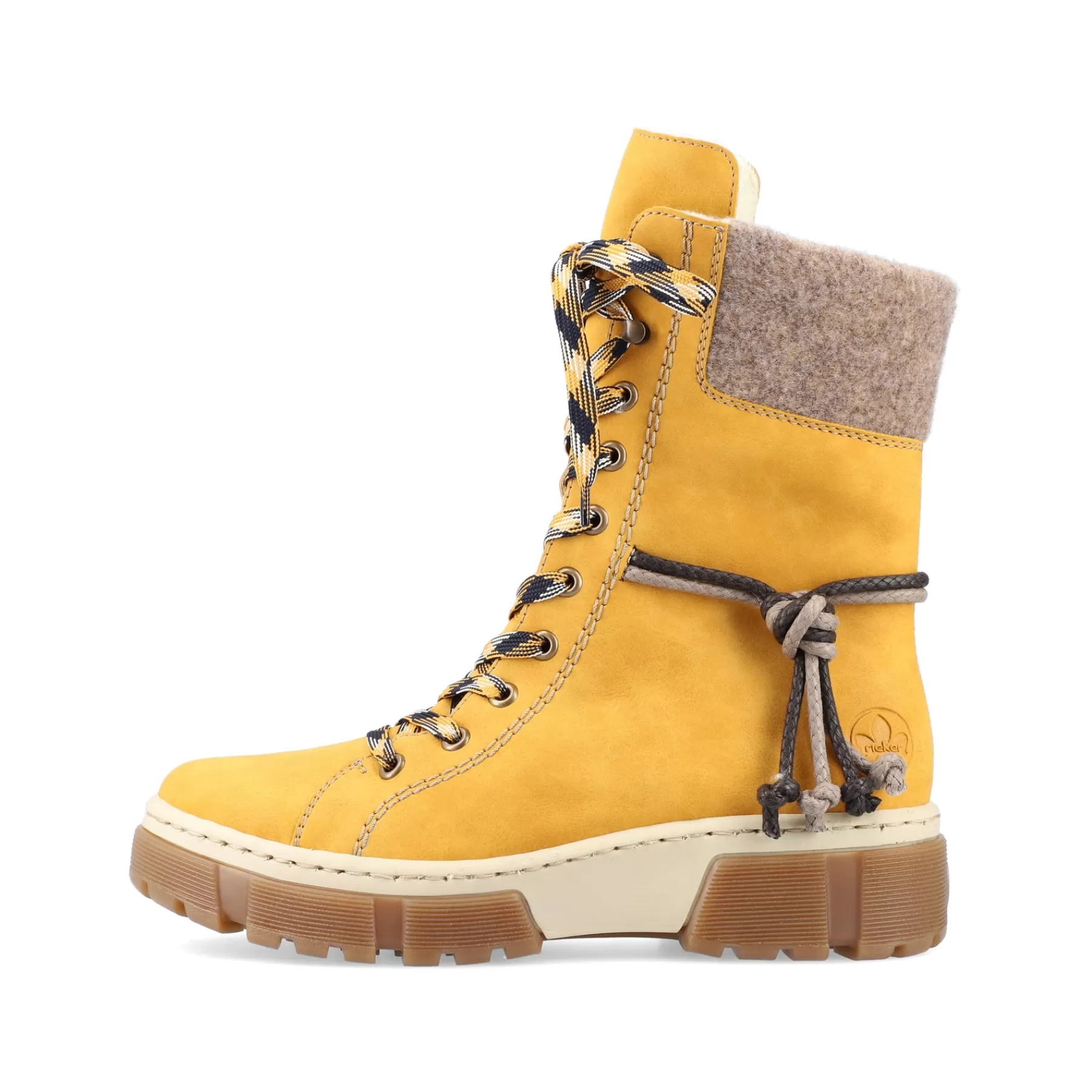 New Damskie Sznurowane Buty W Kolorze Slonecznikowo-Zoltym Damski Botki I Botki