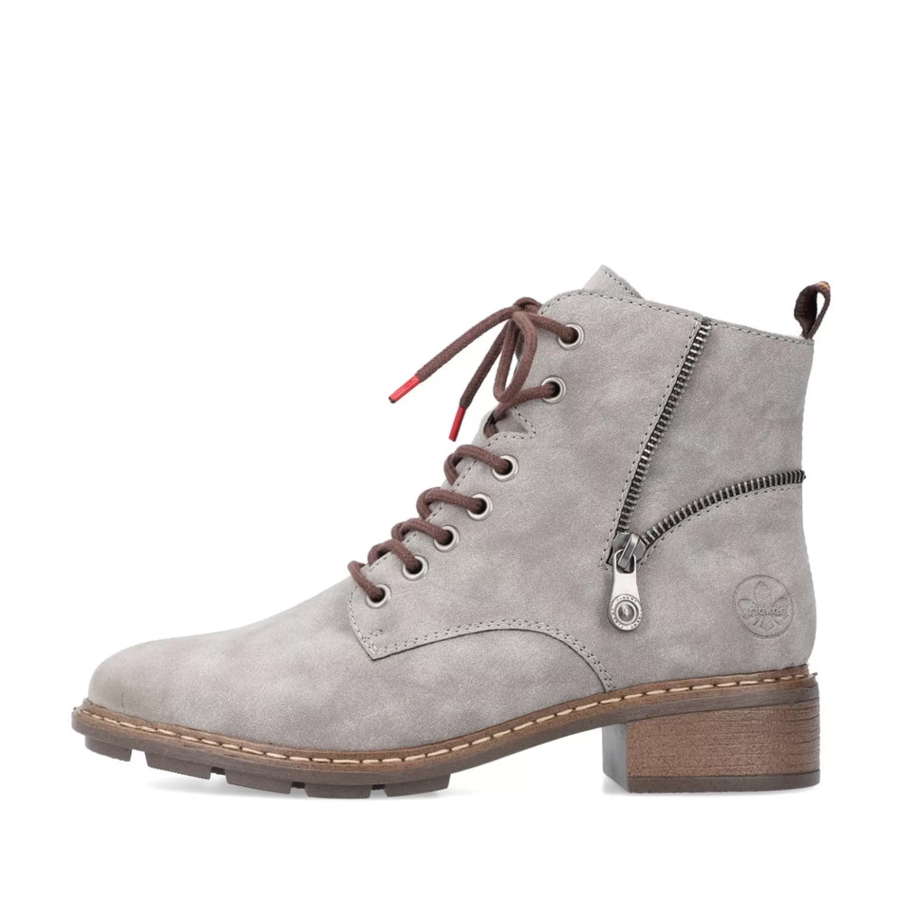 New Damskie Sznurowane Buty W Kolorze Srebrnoszarym Damski Botki I Botki