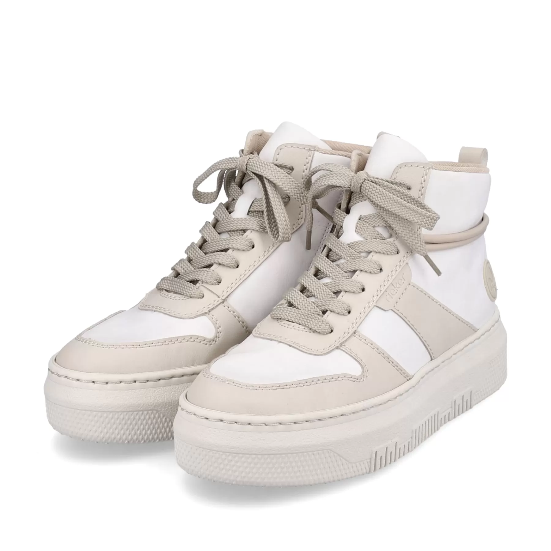 Shop Damskie Tenisowki High Swan W Kolorze Bialym Bezowym Damski Trampki