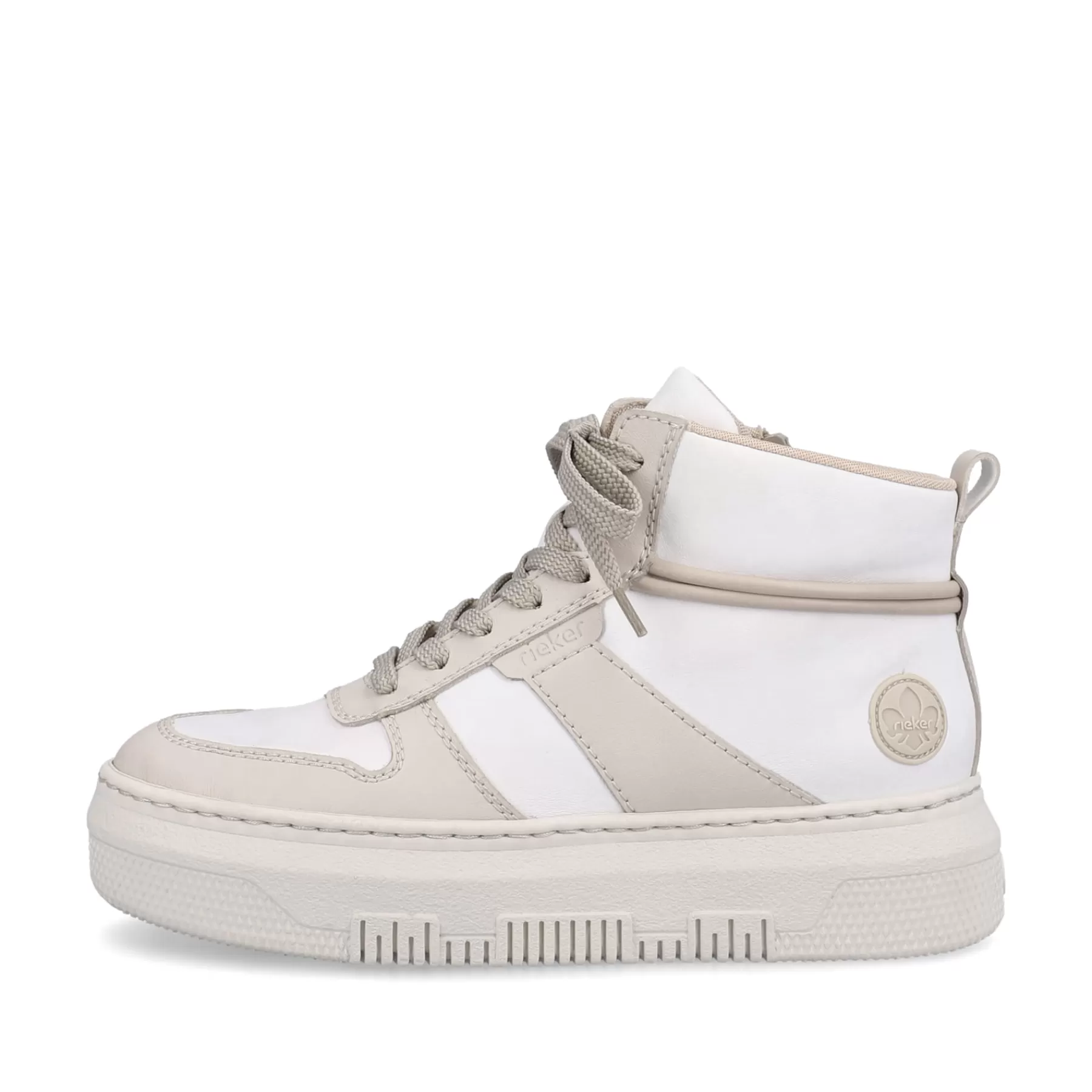 Shop Damskie Tenisowki High Swan W Kolorze Bialym Bezowym Damski Trampki