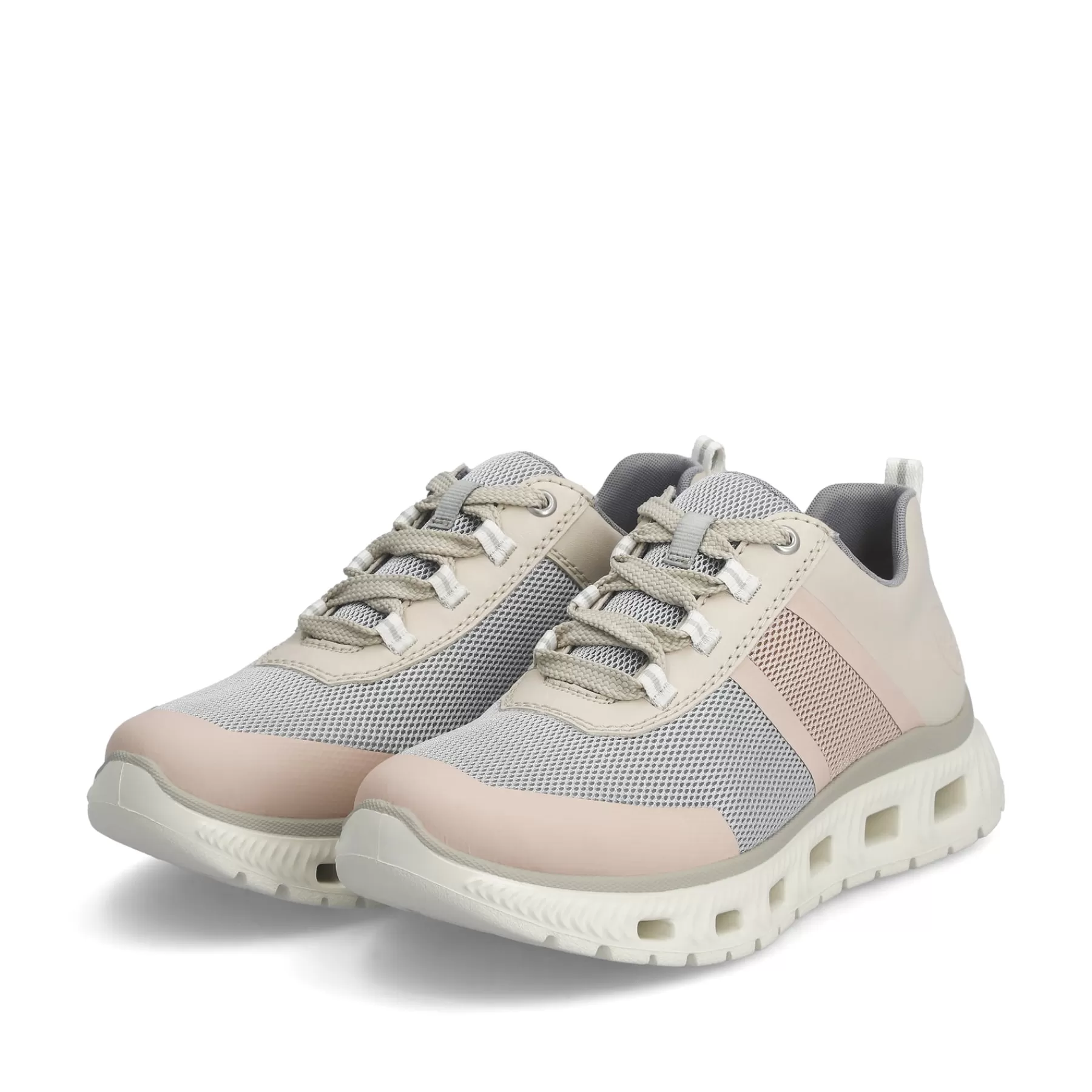 Fashion Damskie Tenisowki Low Light Bezowo-Pastelowo Niebiesko-Rozowe Damski Kolorowe Style