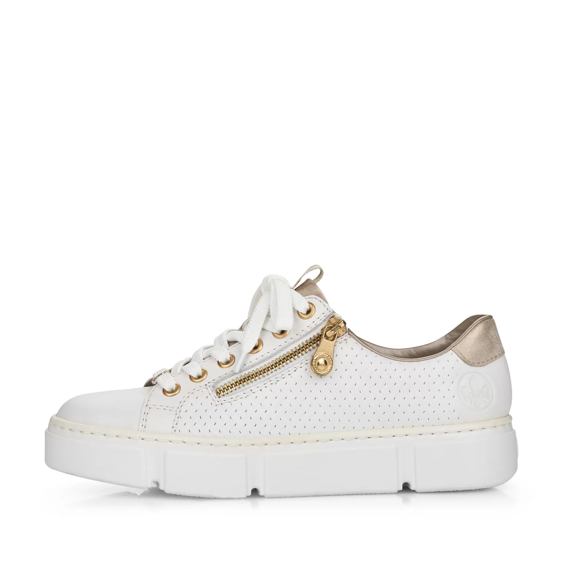 Sale Damskie Tenisowki Niskie, Perlowo-Biale Damski Trampki