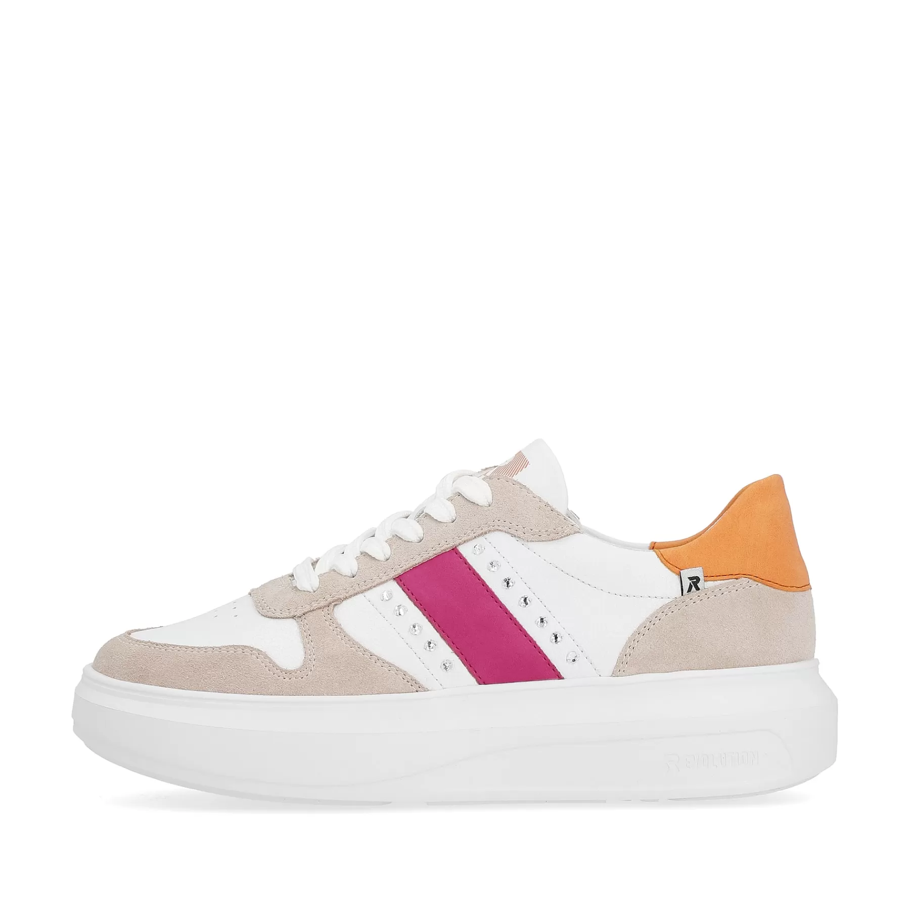 Store Damskie Tenisowki Niskie Perlowo-Bialo-Piaskowo-Bezowe Damski Kolorowe Style