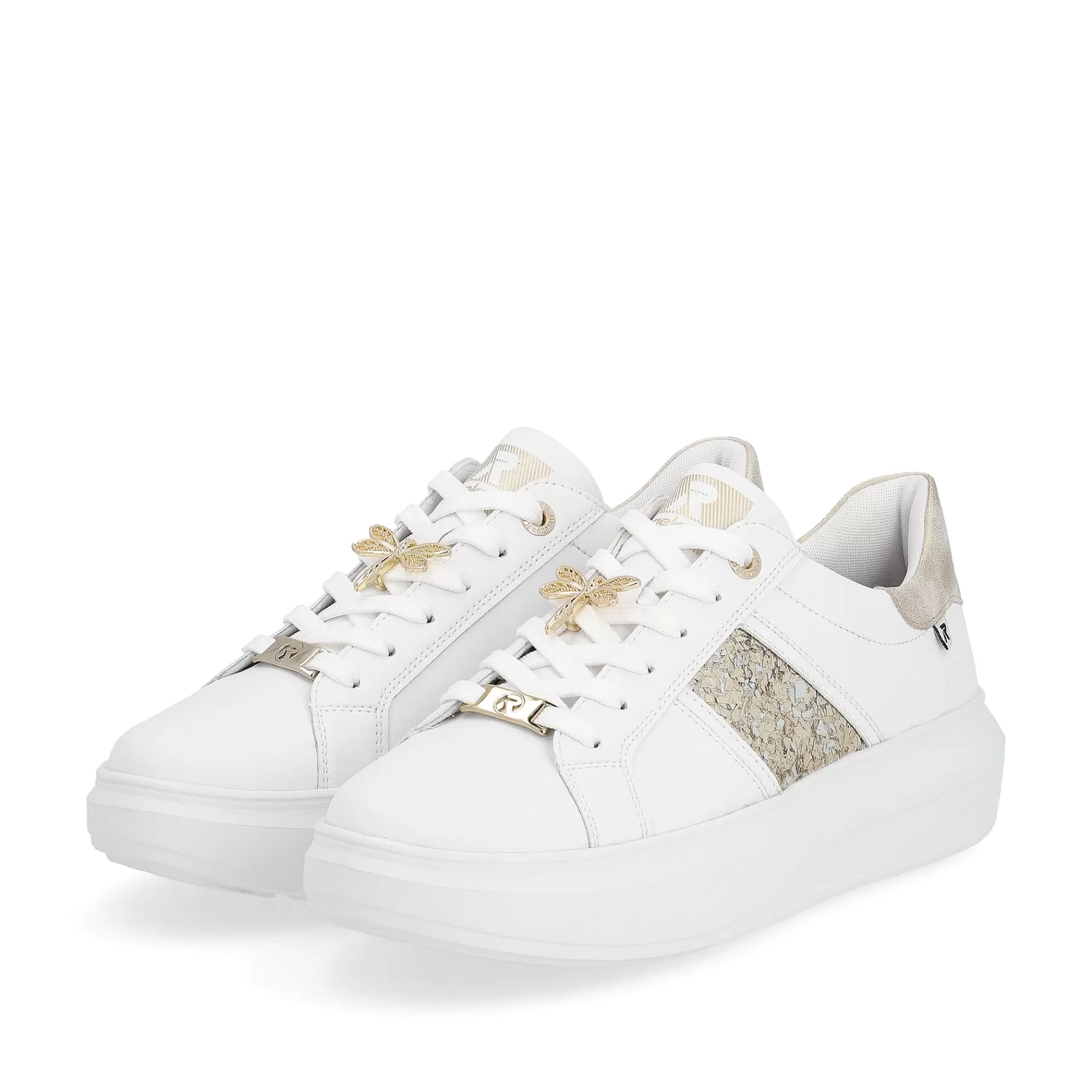 Sale Damskie Tenisowki Niskie Swan-White Gold Damski Trampki