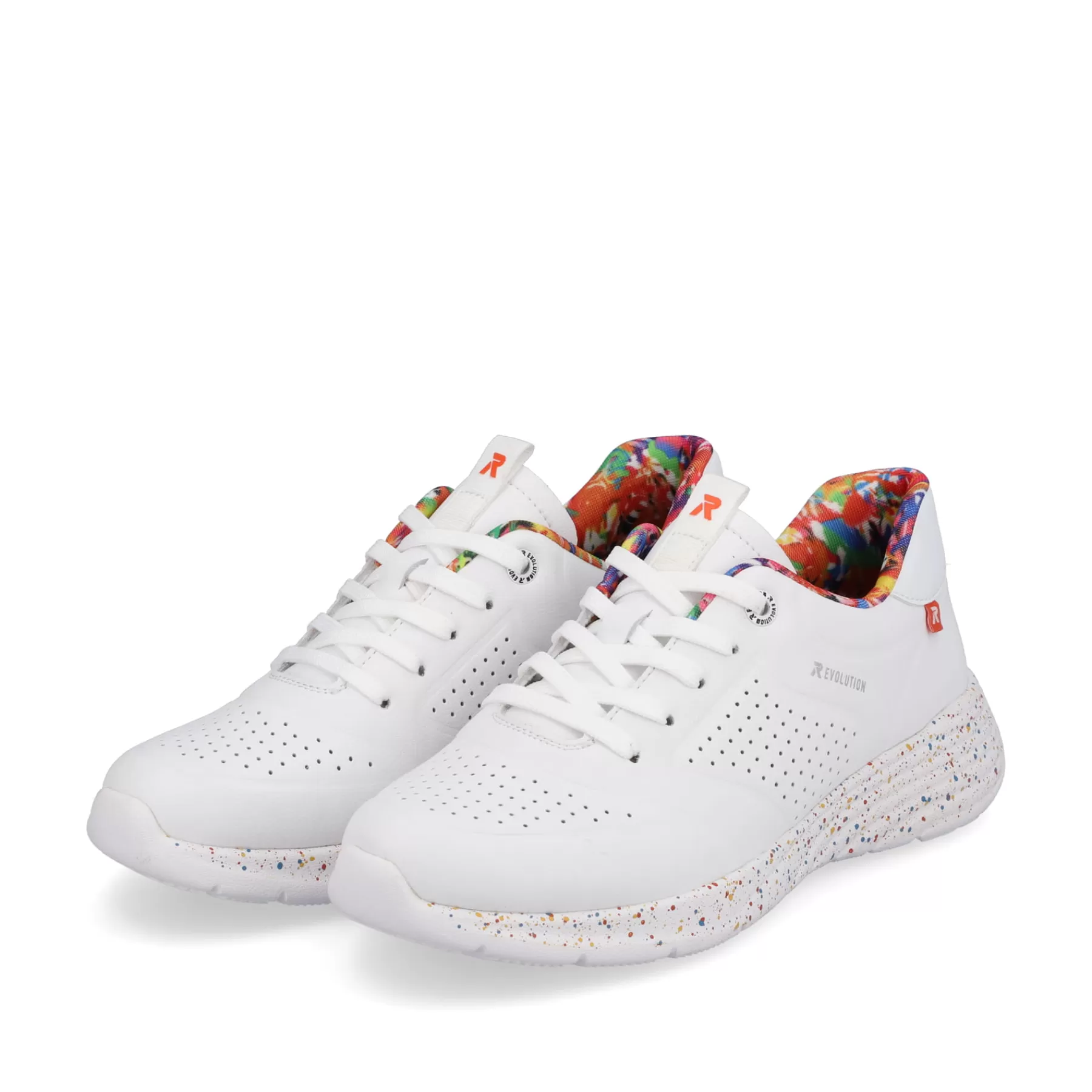 Fashion Damskie Tenisowki Niskie Swan-White Rainbow Damski Trampki