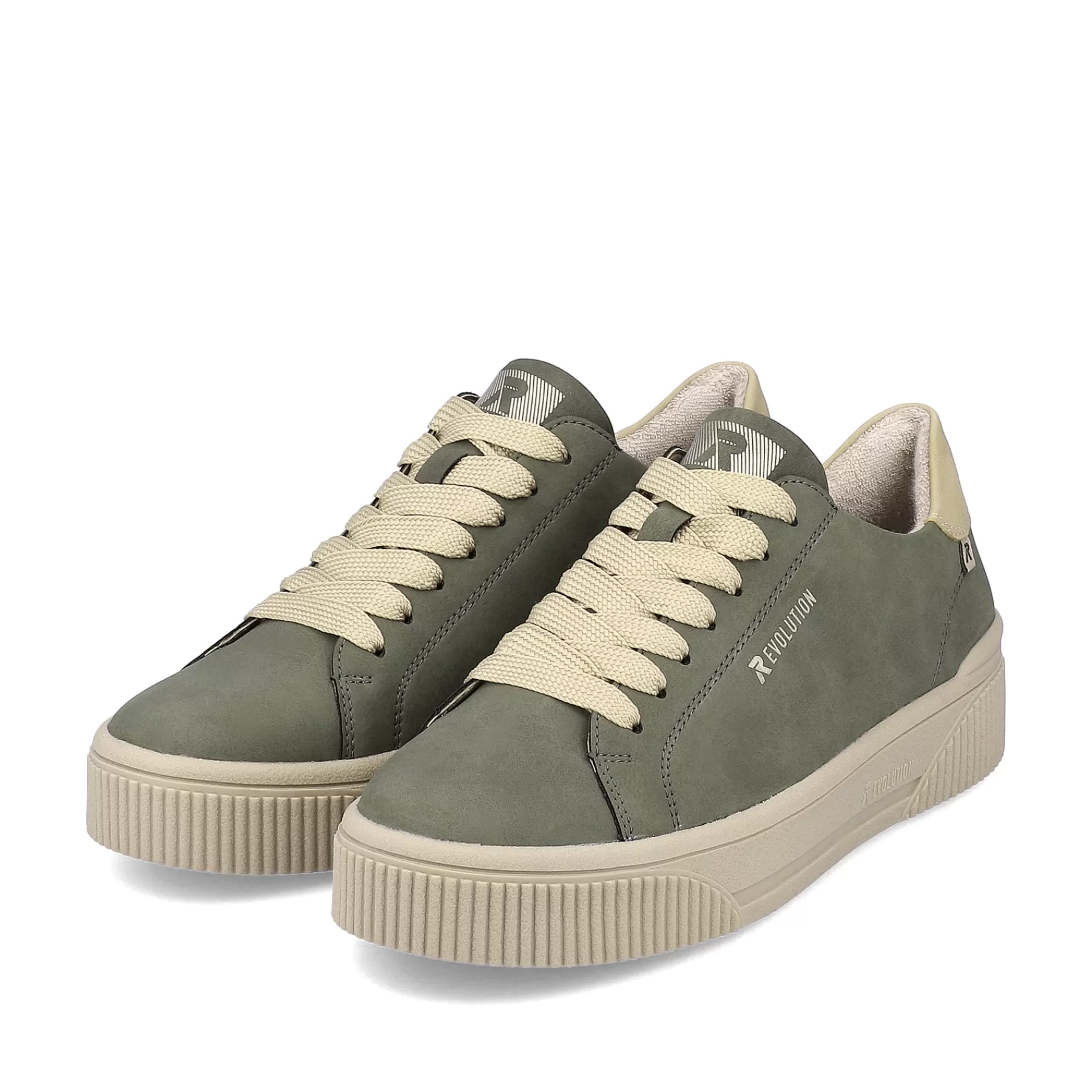 Outlet Damskie Tenisowki Niskie W Kolorze Khaki, Kremowo-Bezowym Damski Trampki