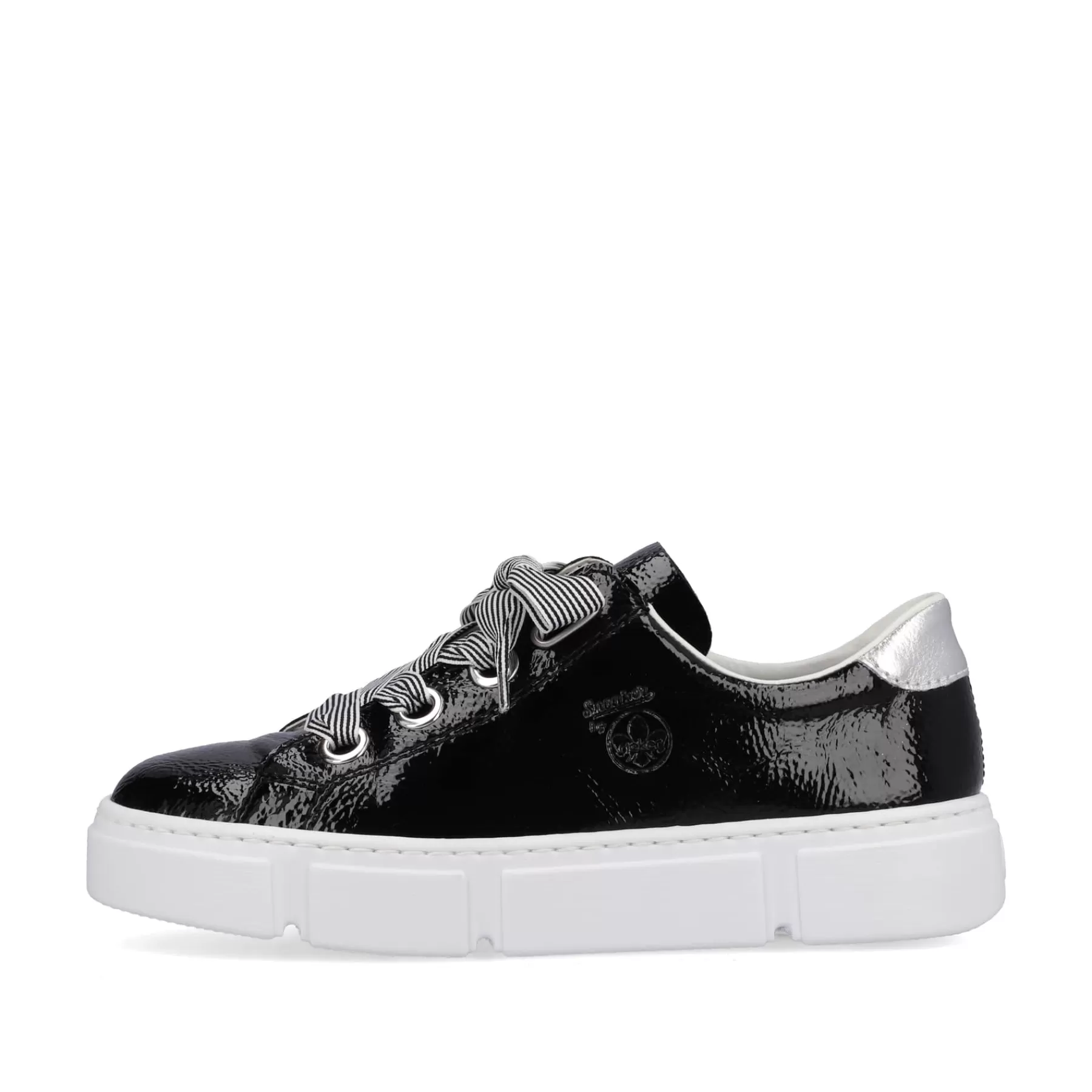 Flash Sale Damskie Tenisowki W Kolorze Czarnym, Blyszczacym Damski Trampki