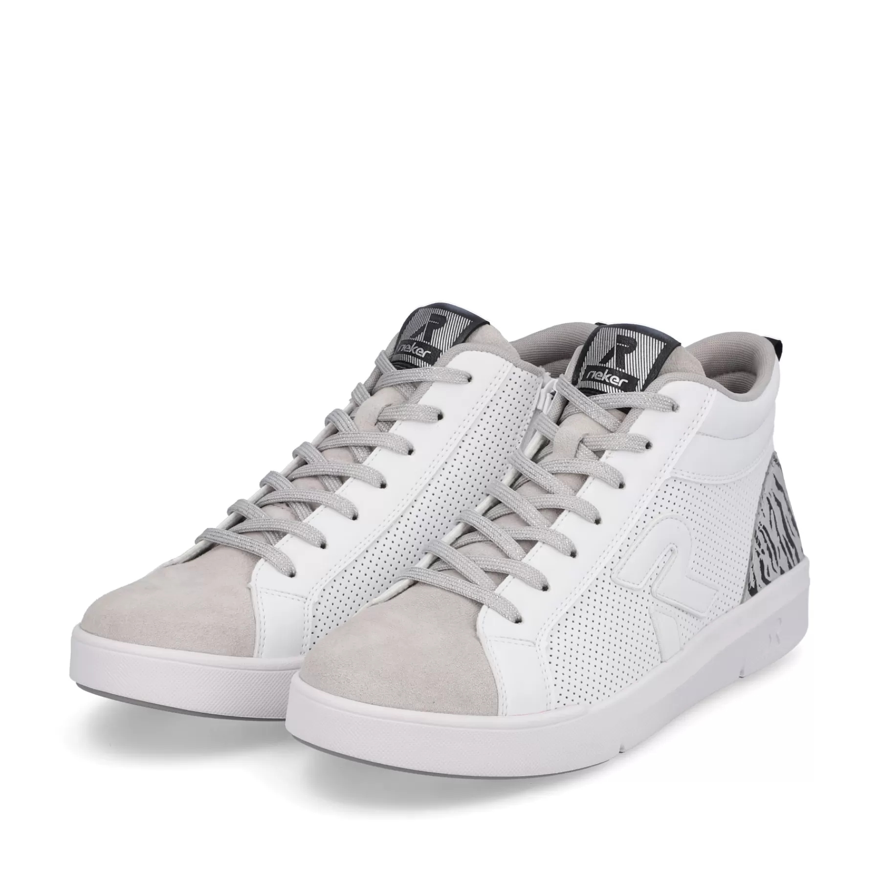Shop Damskie Tenisowki Wysokie Swan-White Arctic-Grey Zebra Damski Trampki