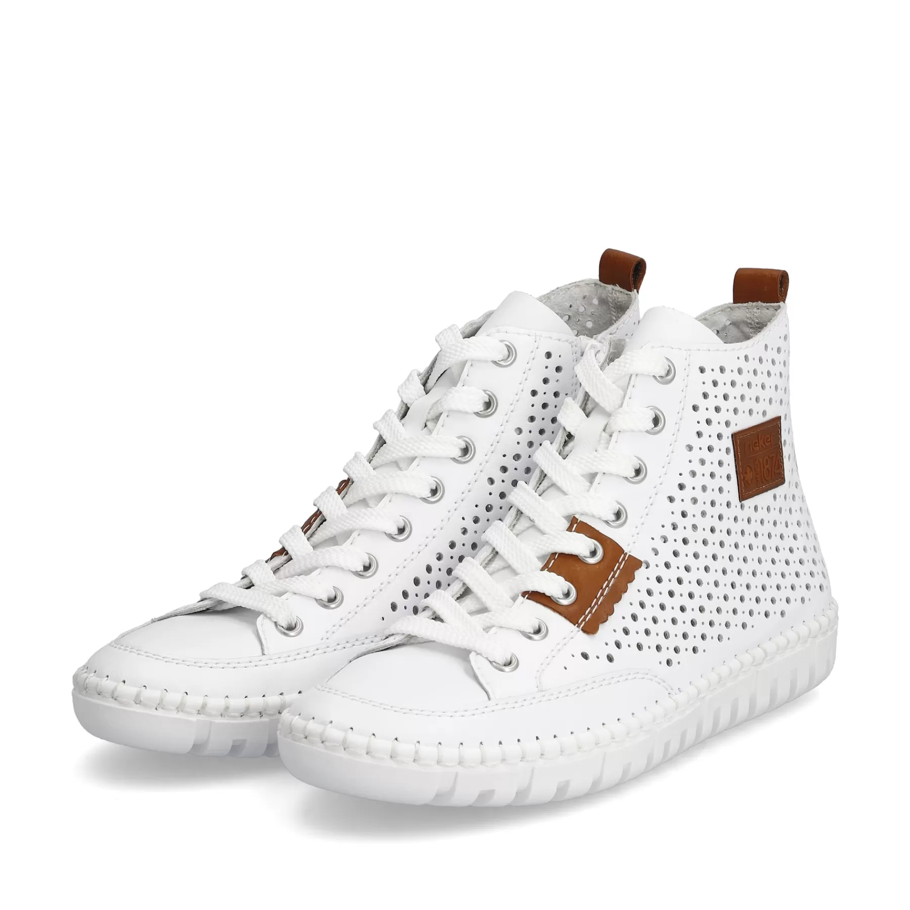 Flash Sale Damskie Tenisowki , Wysokie, W Kolorze Blyszczacej Bieli Damski Trampki