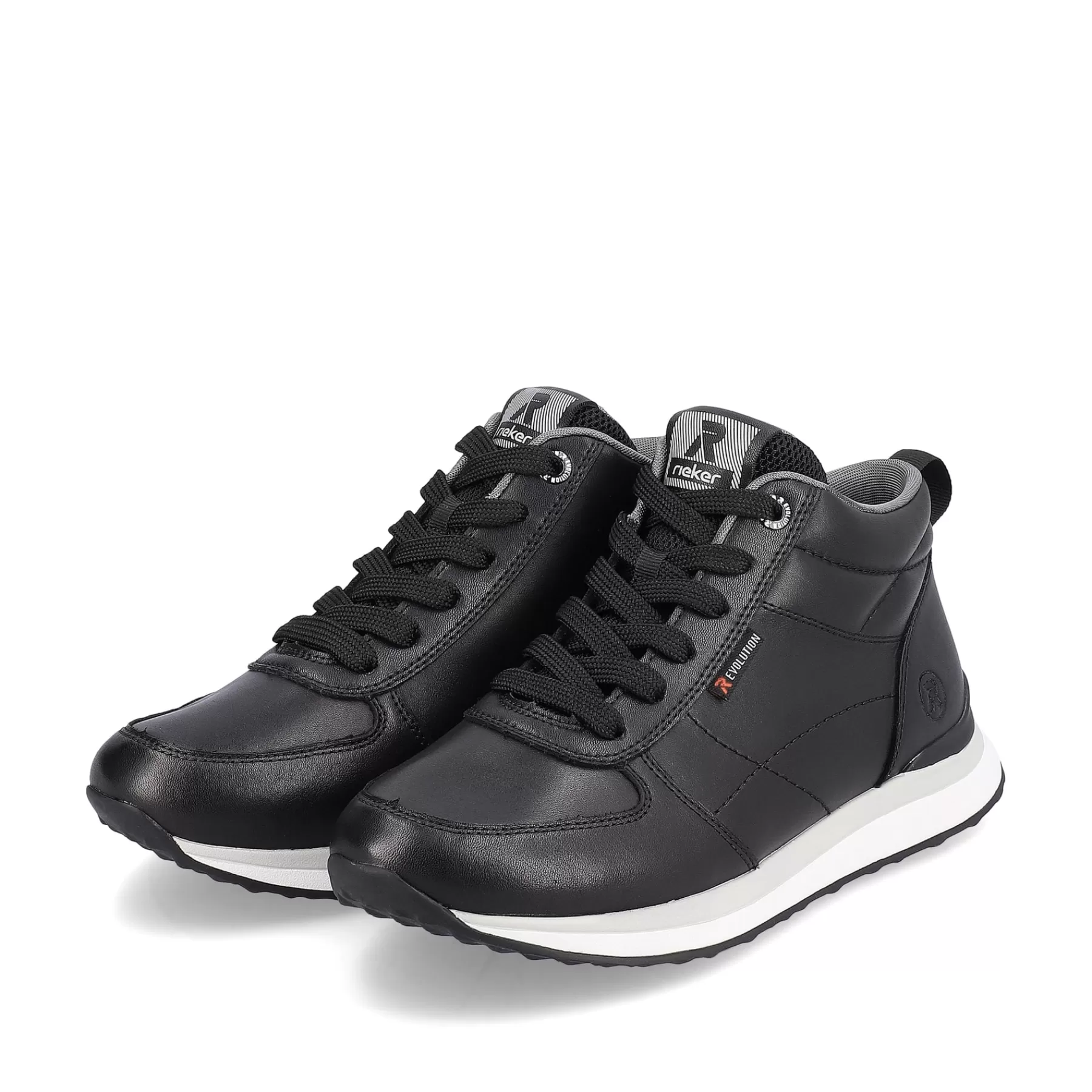 Sale Damskie Tenisowki , Wysokie, W Kolorze Glebokiej Czerni Damski Trampki