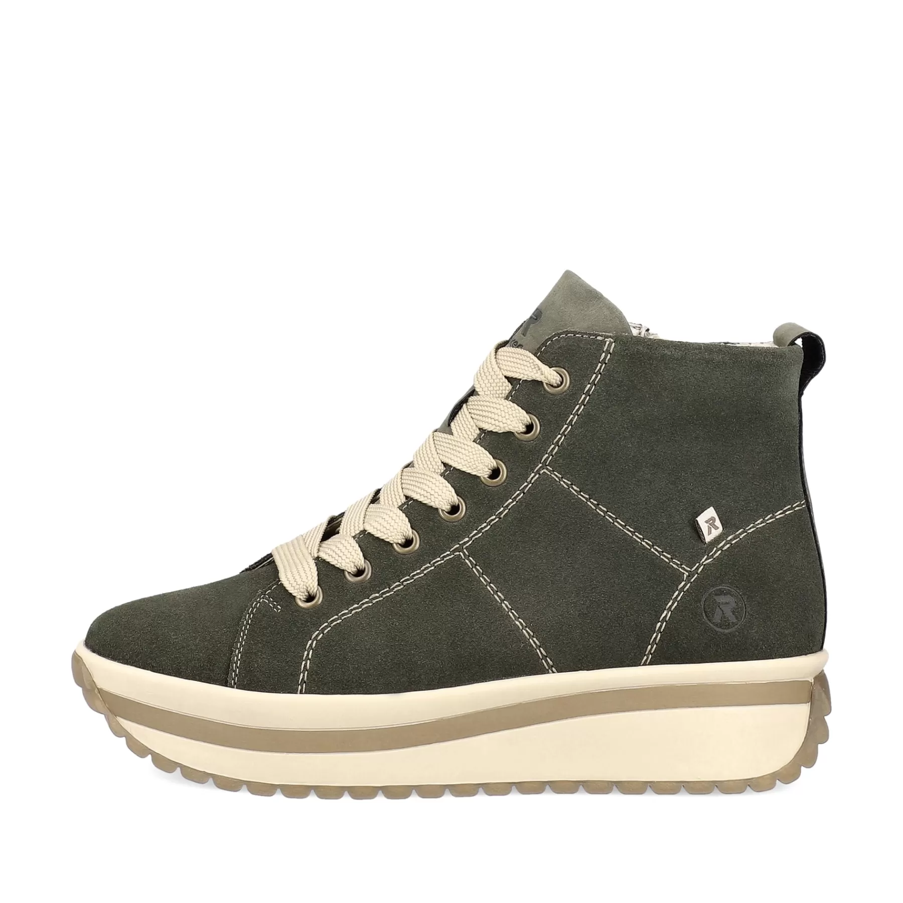 Online Damskie Tenisowki Wysokie W Kolorze Khaki Damski Trampki