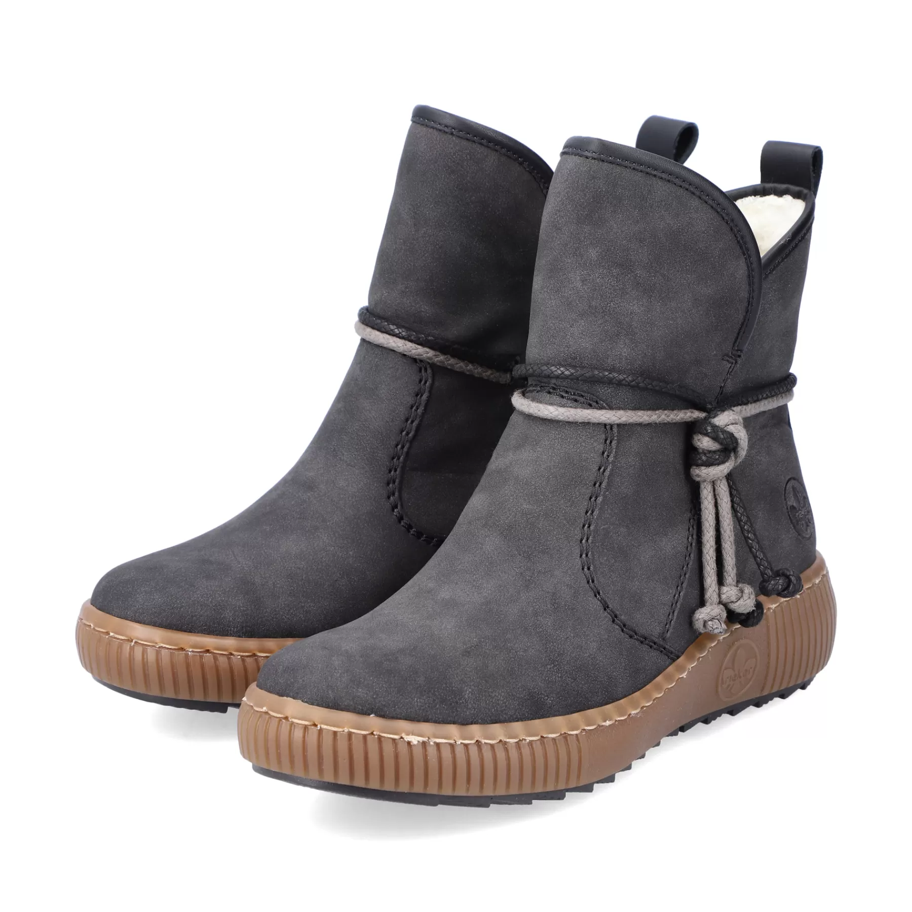 Shop Krotkie Botki Damskie W Kolorze Granitowo-Szarym Damski Botki I Botki