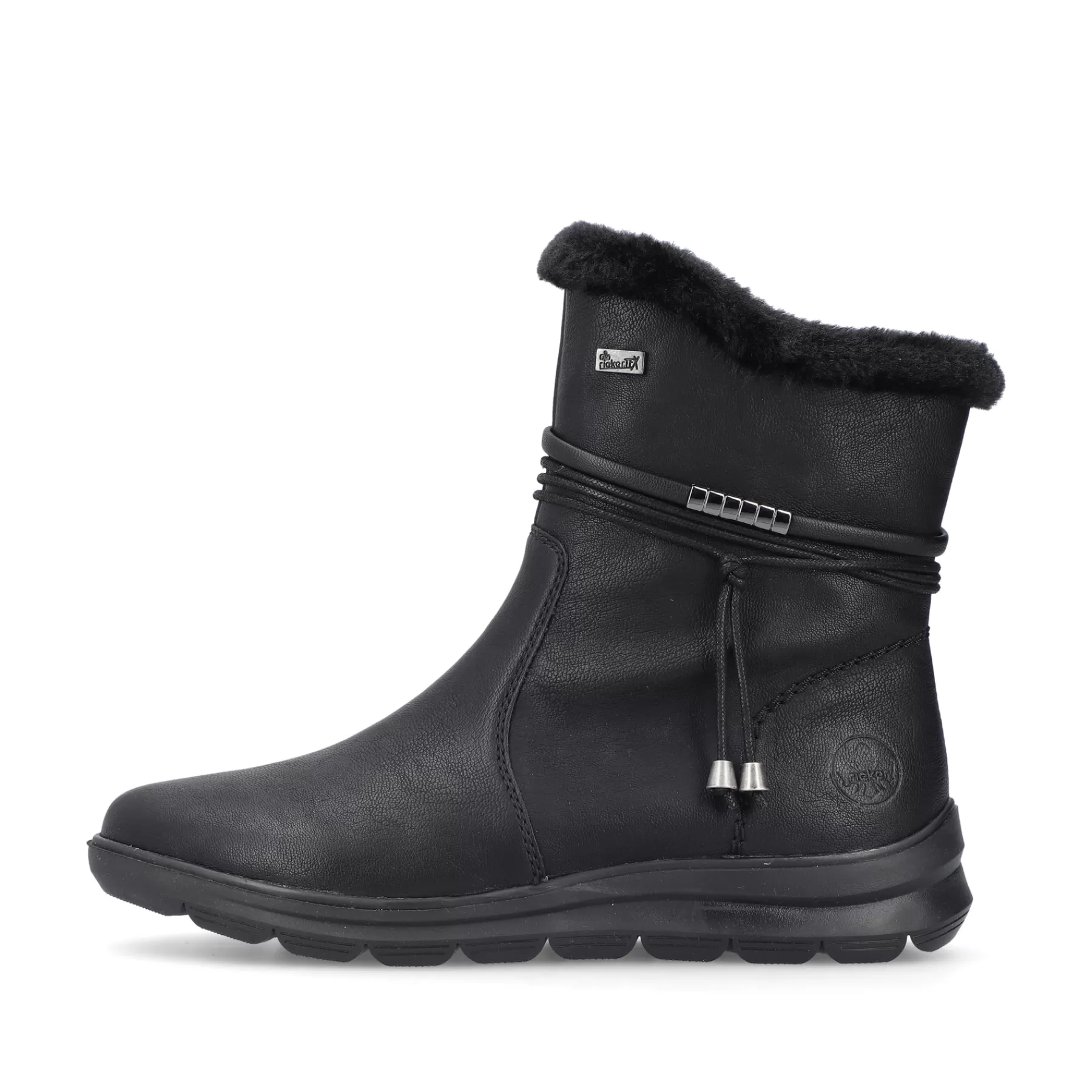 Fashion Krotkie Botki Damskie W Kolorze Kruczoczarnym Damski Botki I Botki
