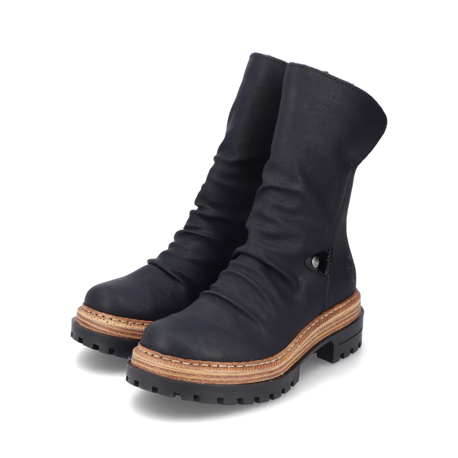 Fashion Krotkie Buty Damskie , Asfaltowe, Czarne Damski Botki I Botki