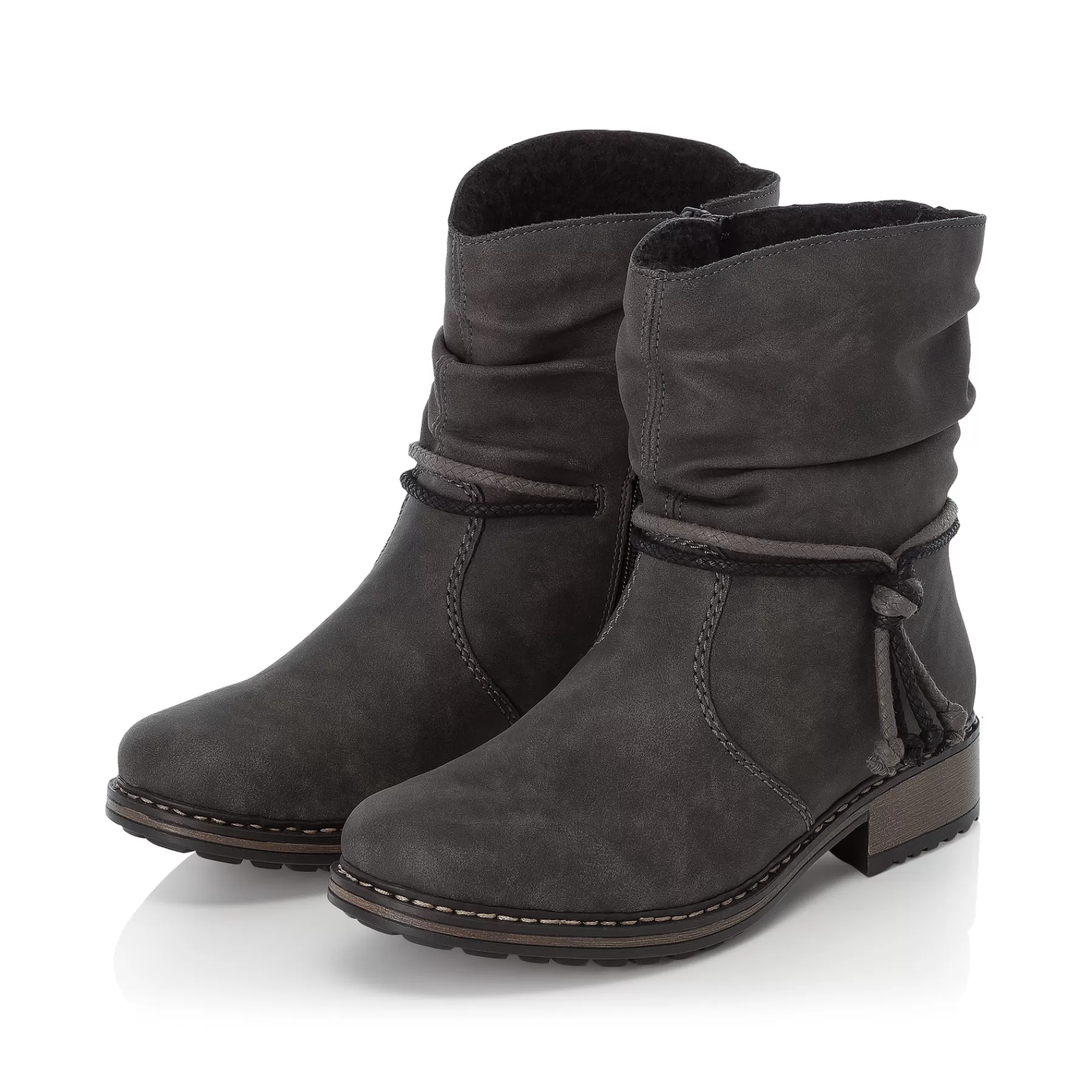 Best Krotkie Buty Damskie W Kolorze Asfaltowo-Szarym Damski Botki I Botki