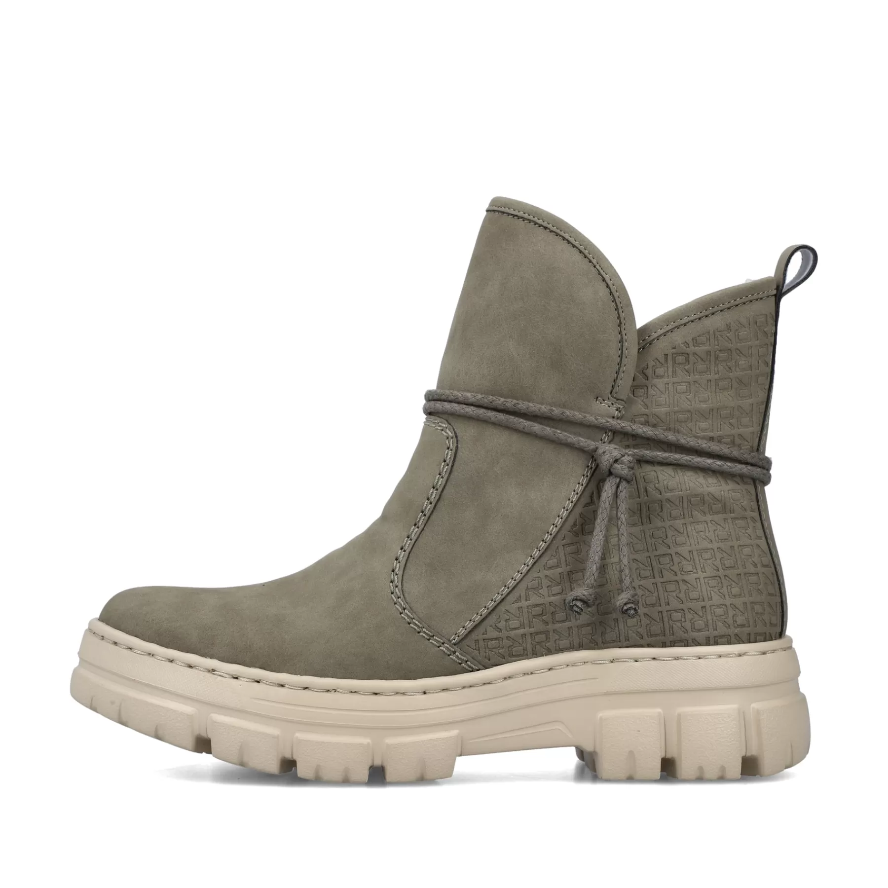 Store Krotkie Buty Damskie W Kolorze Szaro-Zielonym Damski Botki I Botki