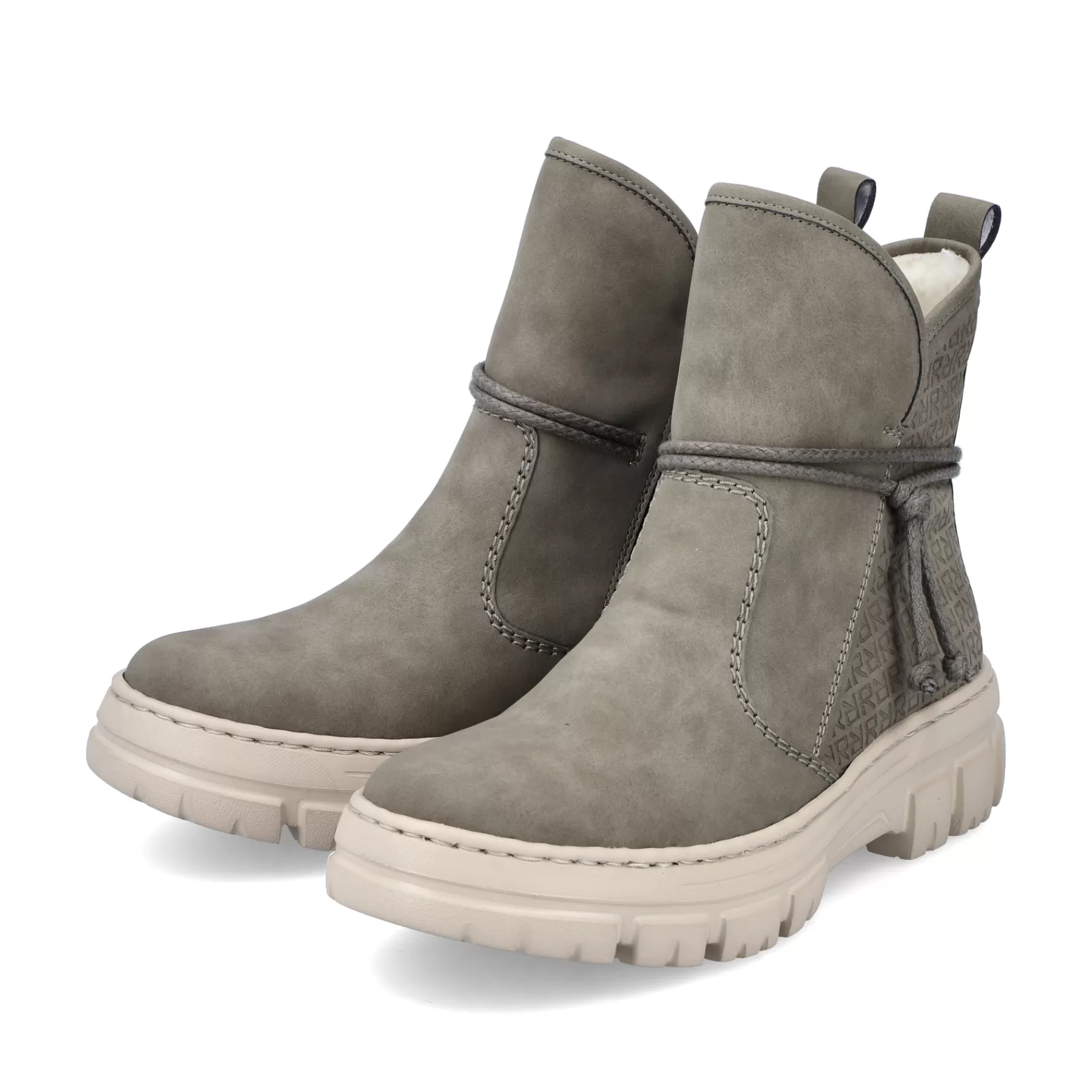 Store Krotkie Buty Damskie W Kolorze Szaro-Zielonym Damski Botki I Botki