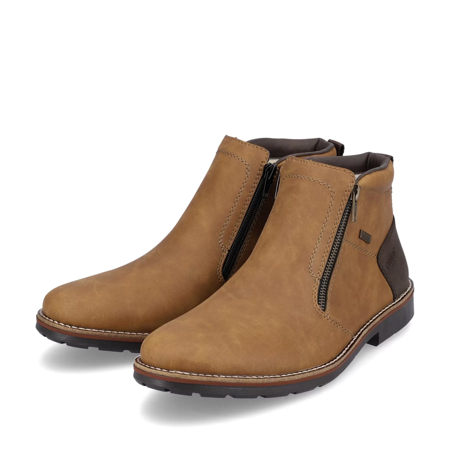 Outlet Krotkie Buty Meskie W Kolorze Nugatowo-Brazowym Meskie Buty
