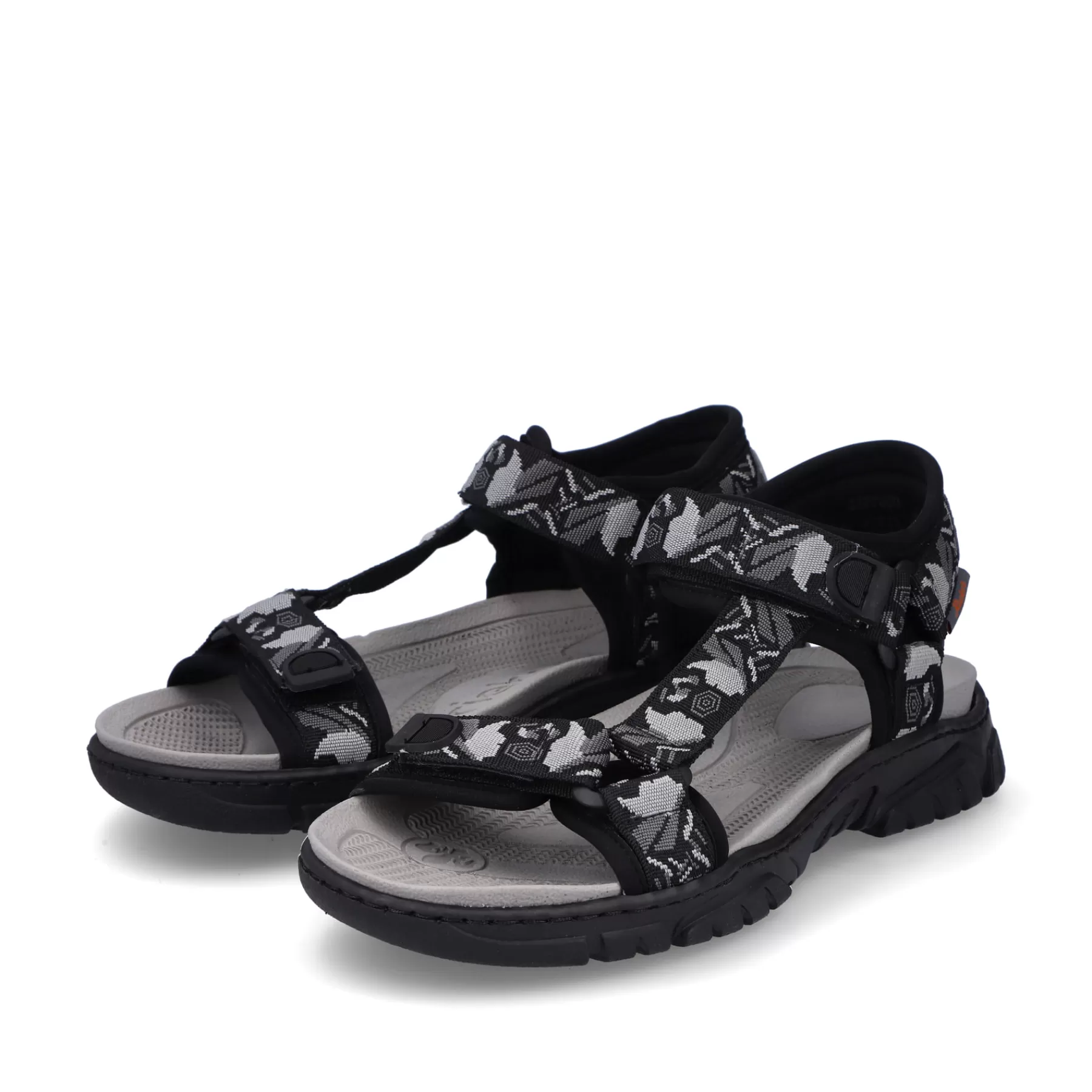 Fashion Meskie Sandaly Trekkingowe , Asfaltowo-Czarno-Szare Meskie Sandaly