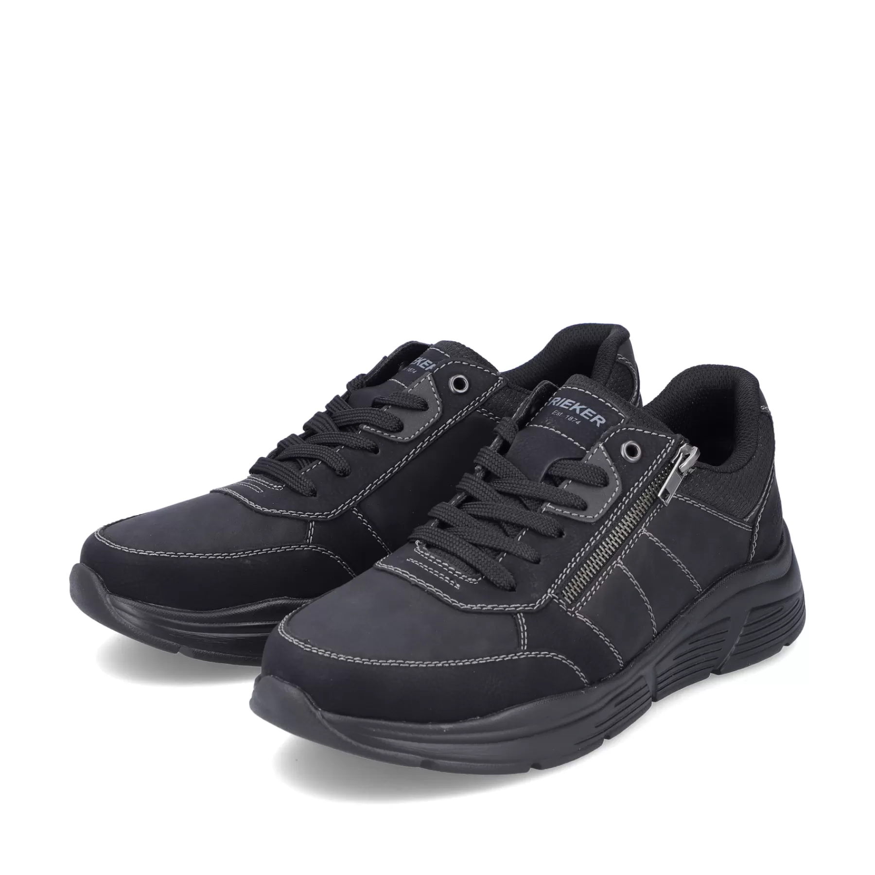 Sale Meskie Sznurowane Buty W Kolorze Asfaltowo-Czarnym Meskie Niskie Buty I Kapcie