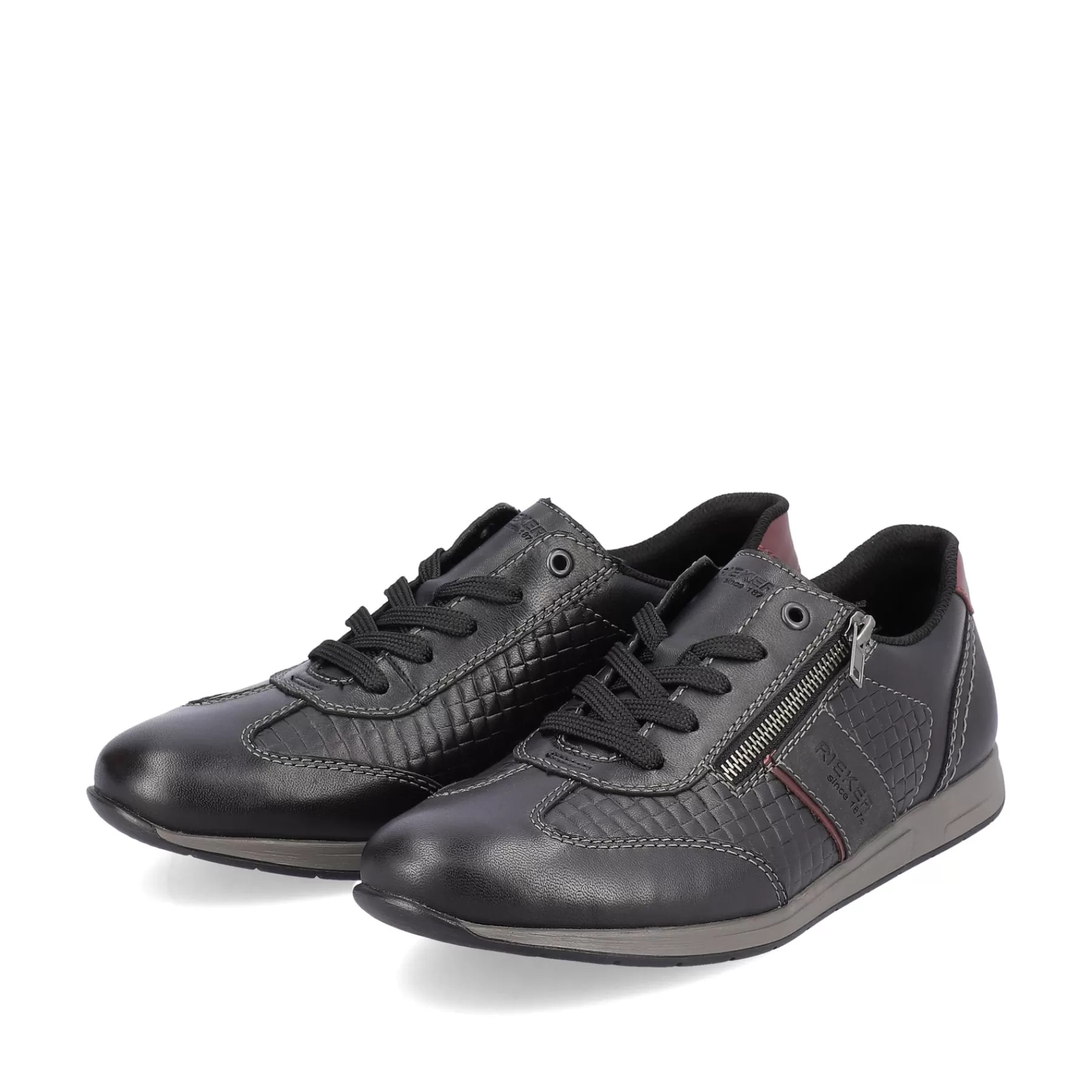 Shop Meskie Sznurowane Buty W Kolorze Asfaltowo-Czarnym Meskie Niskie Buty I Kapcie