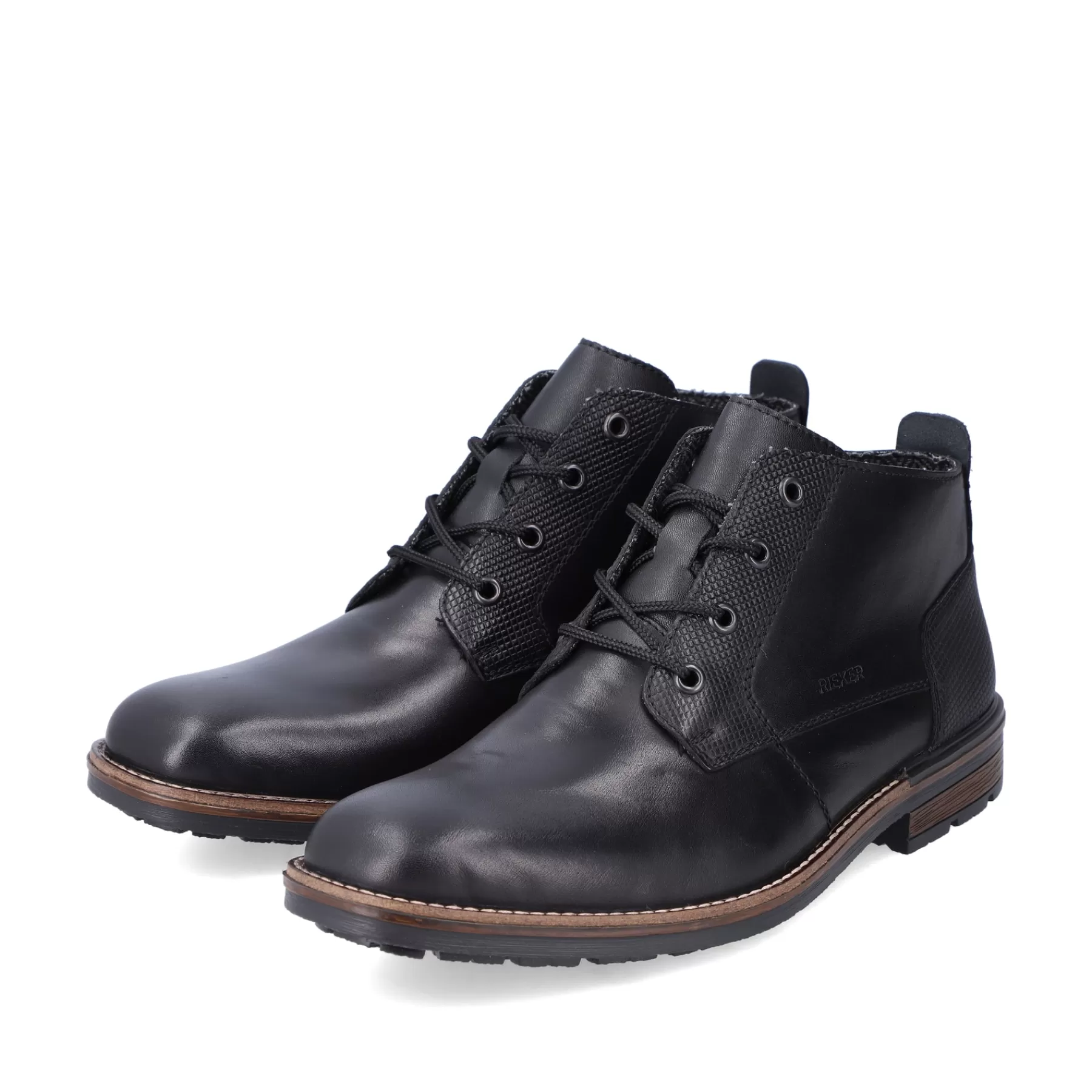 Discount Meskie Sznurowane Buty W Kolorze Czarnym, Blyszczacym Meskie Buty