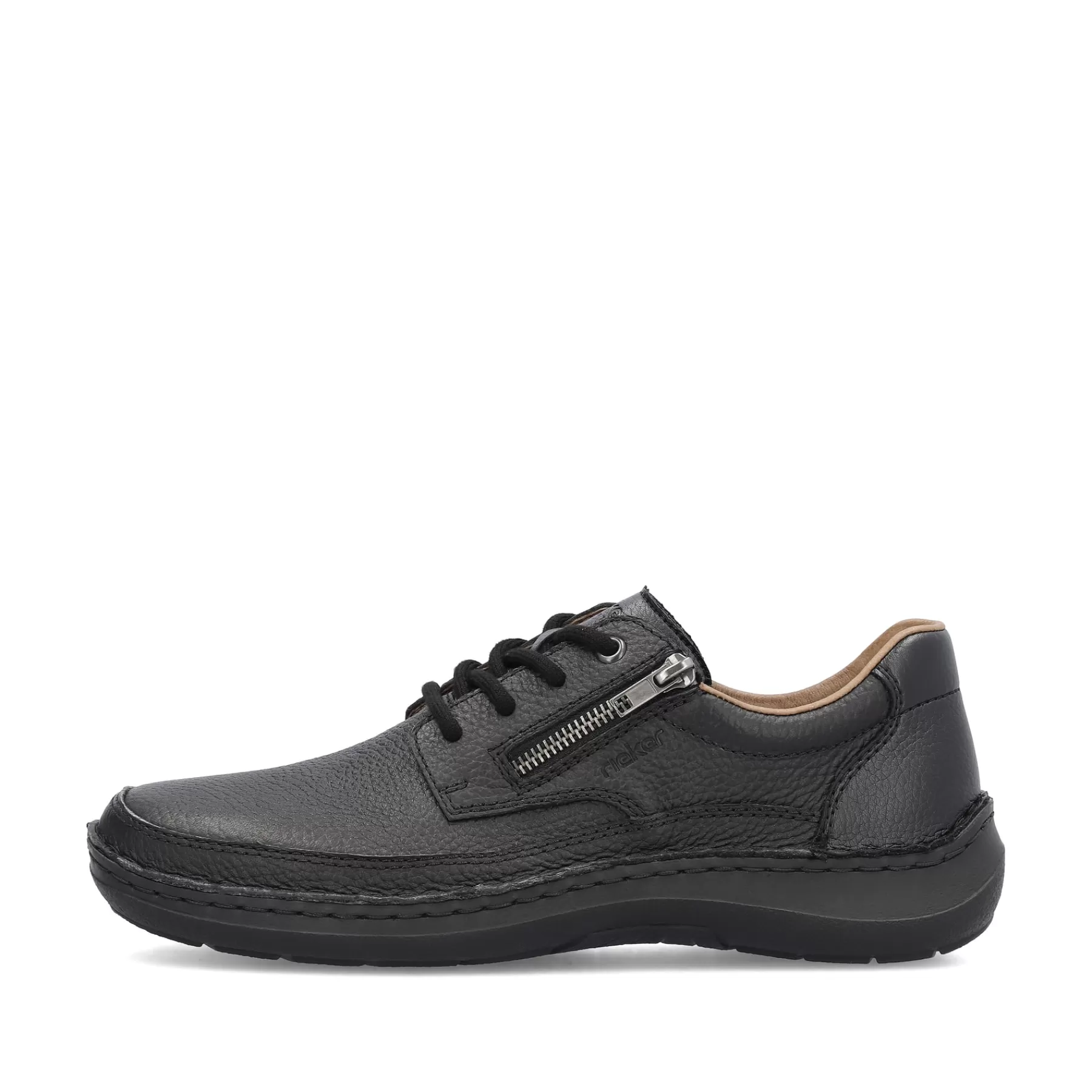 Outlet Meskie Sznurowane Buty W Kolorze Nocnej Czerni Meskie Niskie Buty I Kapcie
