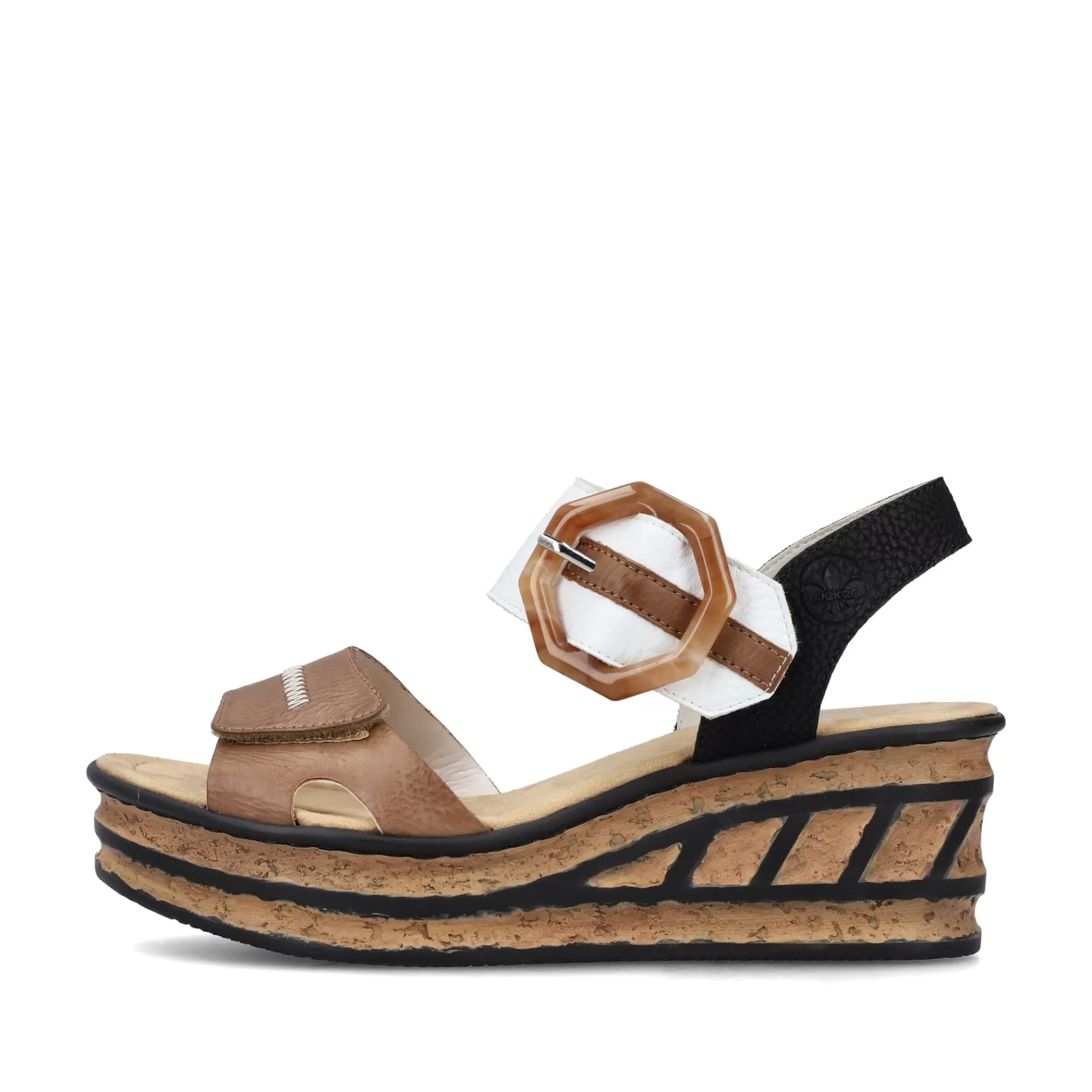 Clearance Sandaly Damskie Na Koturnie W Kolorze Brazowo-Bezowo-Bialym Meskie Buty Na Lato