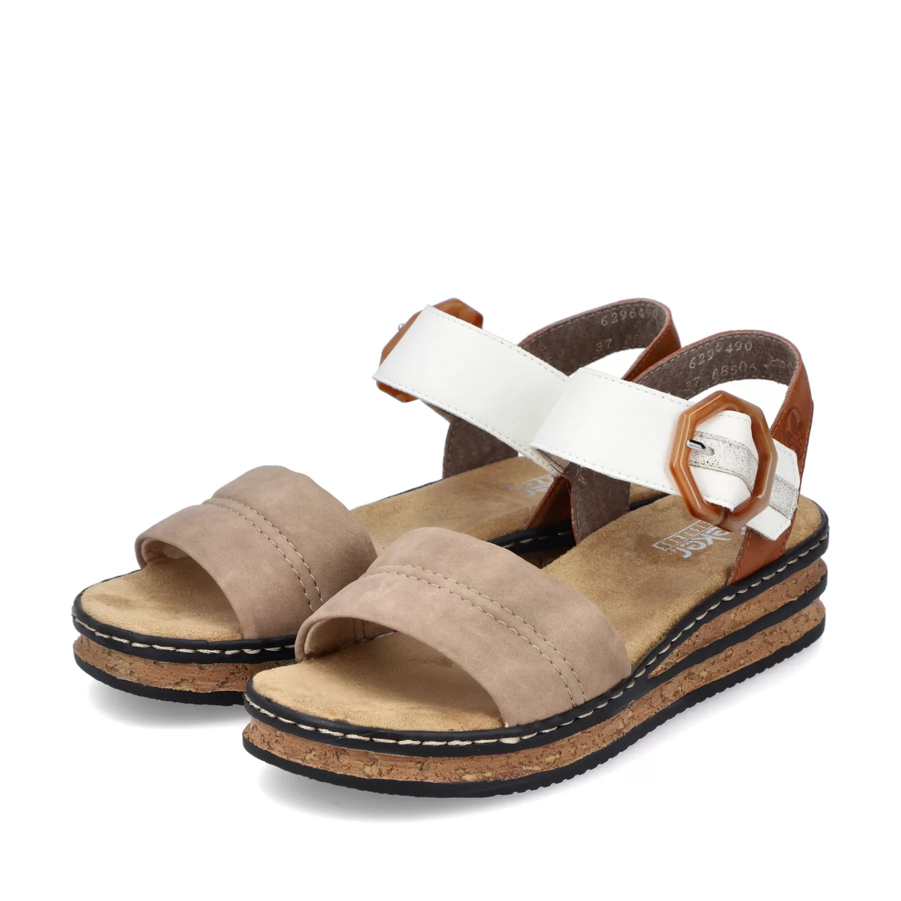 New Sandaly Damskie Na Koturnie W Kolorze Brazowo-Bezowo-Czarnym Damski Buty Z Obcasami