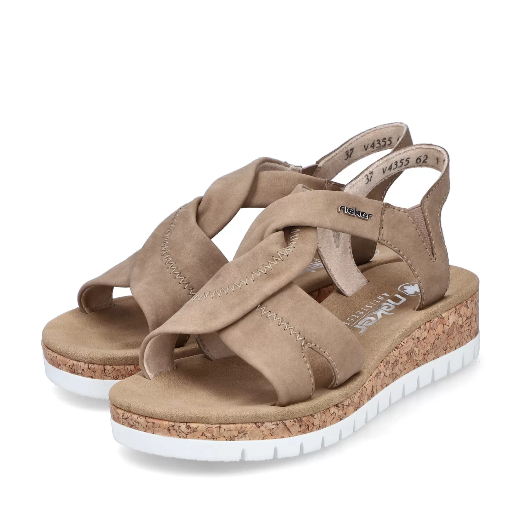 Best Sandaly Damskie Na Koturnie W Kolorze Brazowo-Bezowym Damski Buty Z Obcasami