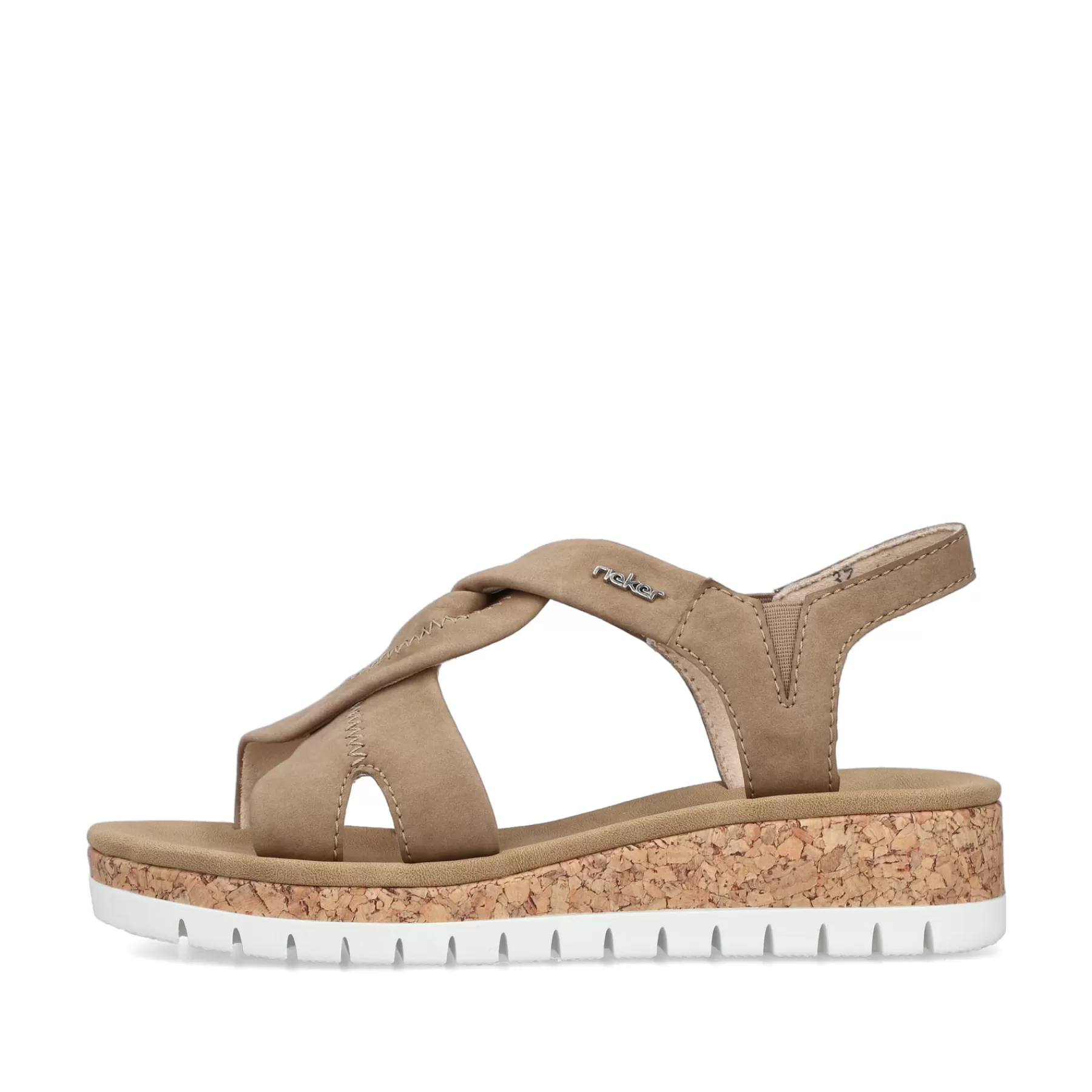 Best Sandaly Damskie Na Koturnie W Kolorze Brazowo-Bezowym Damski Buty Z Obcasami