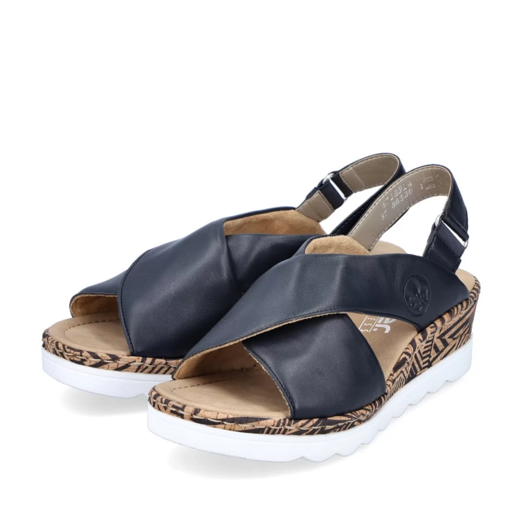 Fashion Sandaly Damskie Na Koturnie W Kolorze Granatowym Damski Buty Z Obcasami
