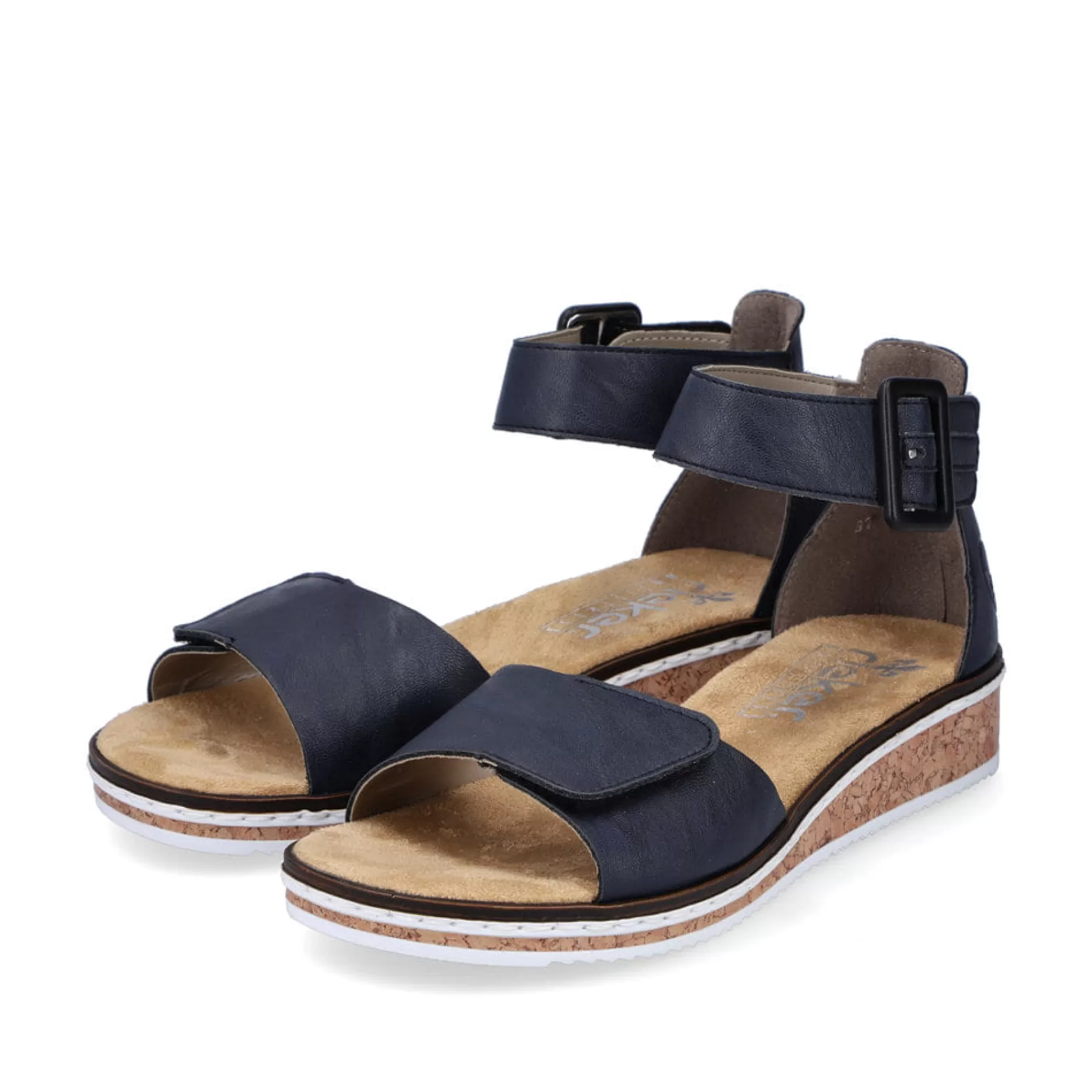 Outlet Sandaly Damskie Na Koturnie W Kolorze Granatowym Damski Buty Z Obcasami