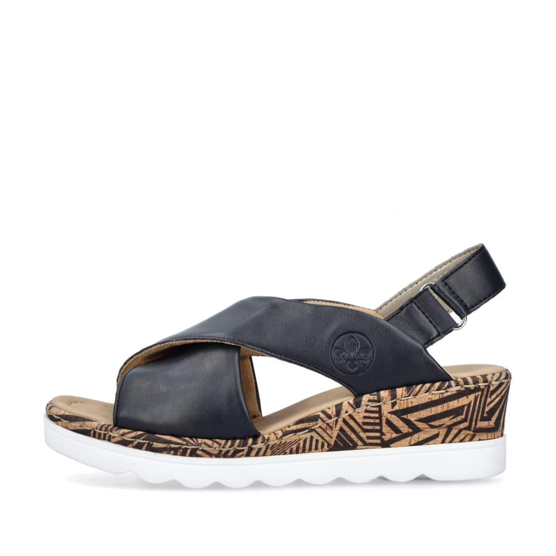 Fashion Sandaly Damskie Na Koturnie W Kolorze Granatowym Damski Buty Z Obcasami