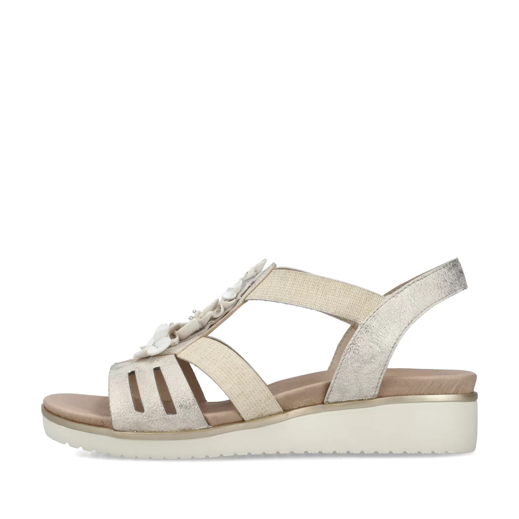 Discount Sandaly Damskie Na Koturnie W Kolorze Jasnobezowym Damski Buty Z Obcasami