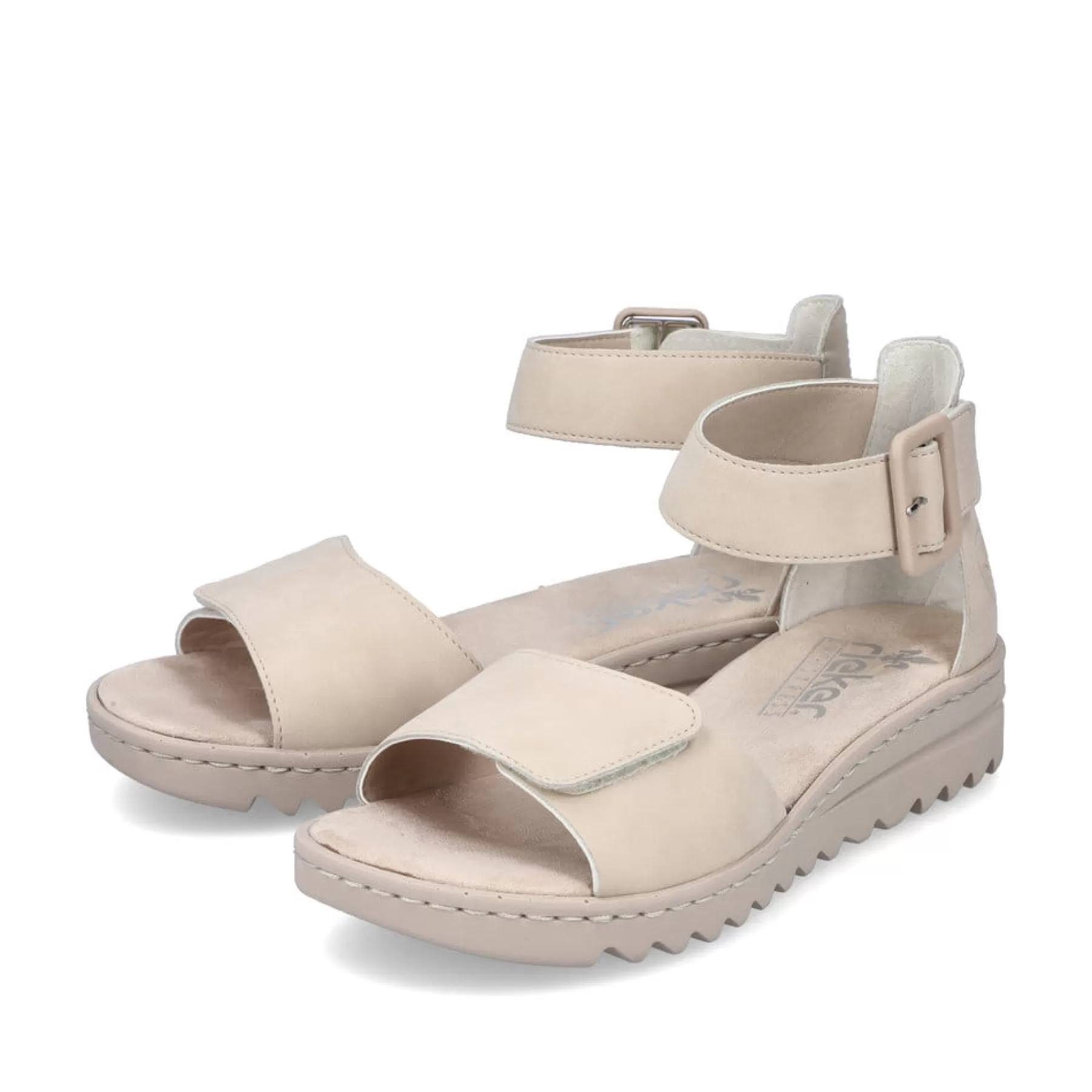 Outlet Sandaly Damskie Na Koturnie W Kolorze Jasnobezowym Damski Buty Z Obcasami