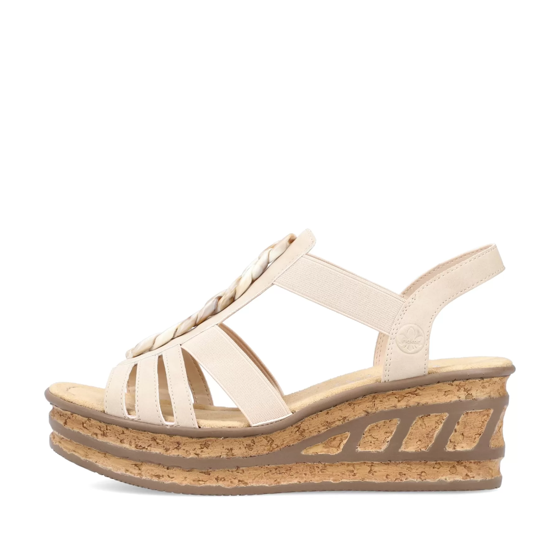 New Sandaly Damskie Na Koturnie W Kolorze Kremowo-Bezowym Damski Buty Z Obcasami