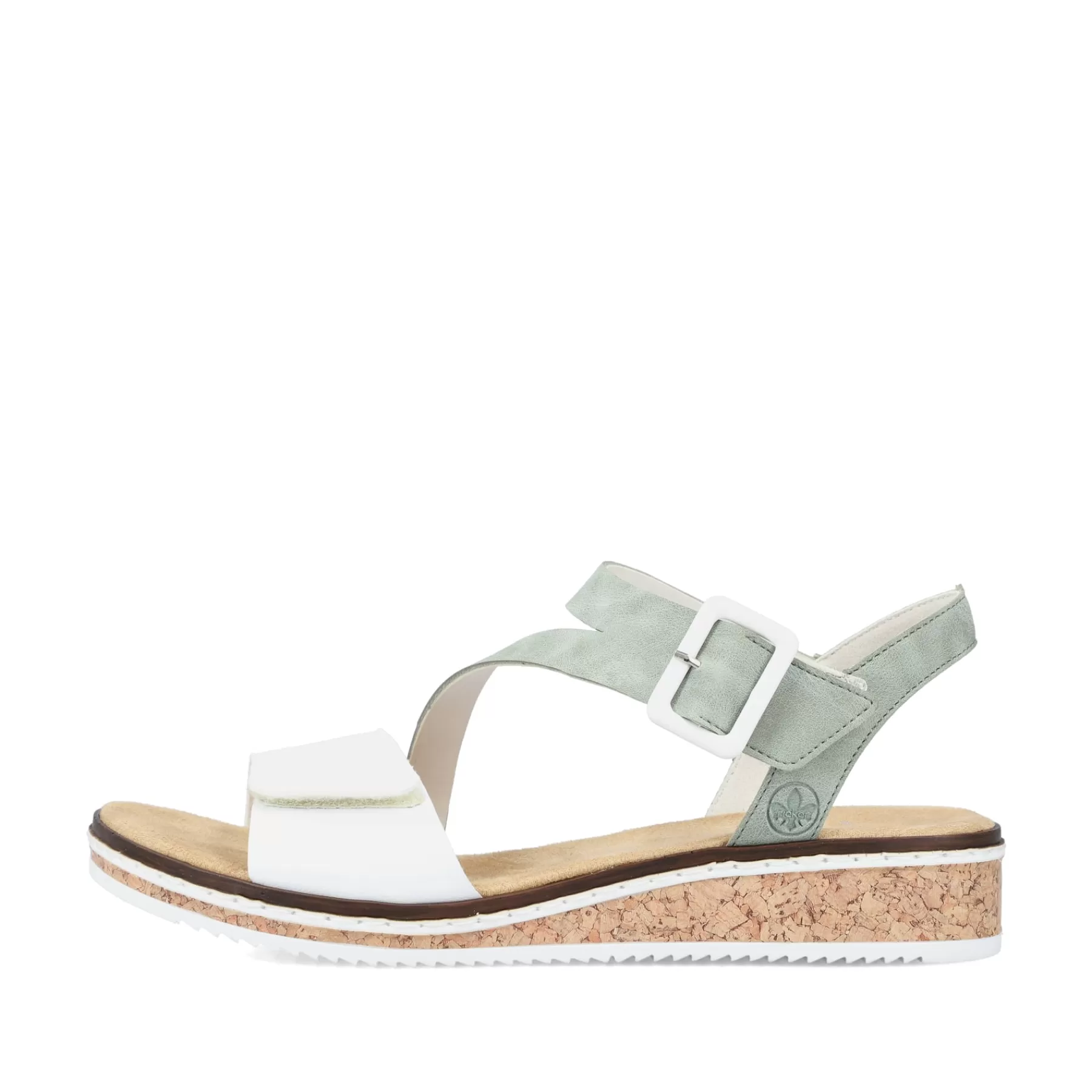 Store Sandaly Damskie Na Koturnie W Kolorze Mietowo-Zielono-Perlowym Damski Buty Z Obcasami
