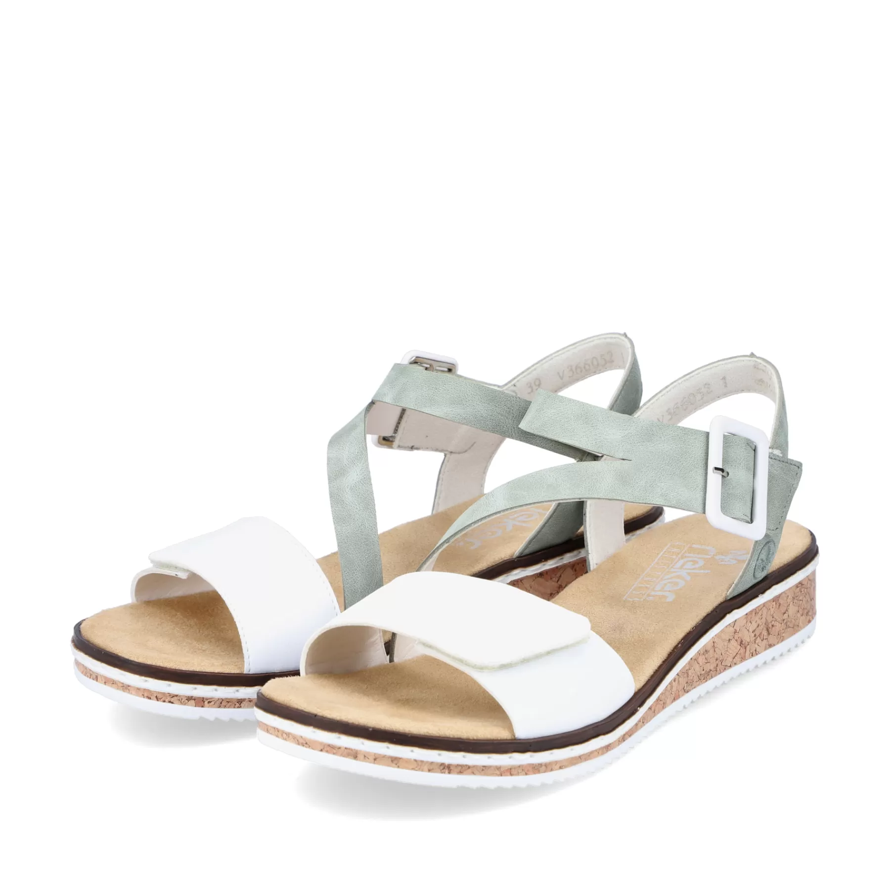 Store Sandaly Damskie Na Koturnie W Kolorze Mietowo-Zielono-Perlowym Damski Buty Z Obcasami