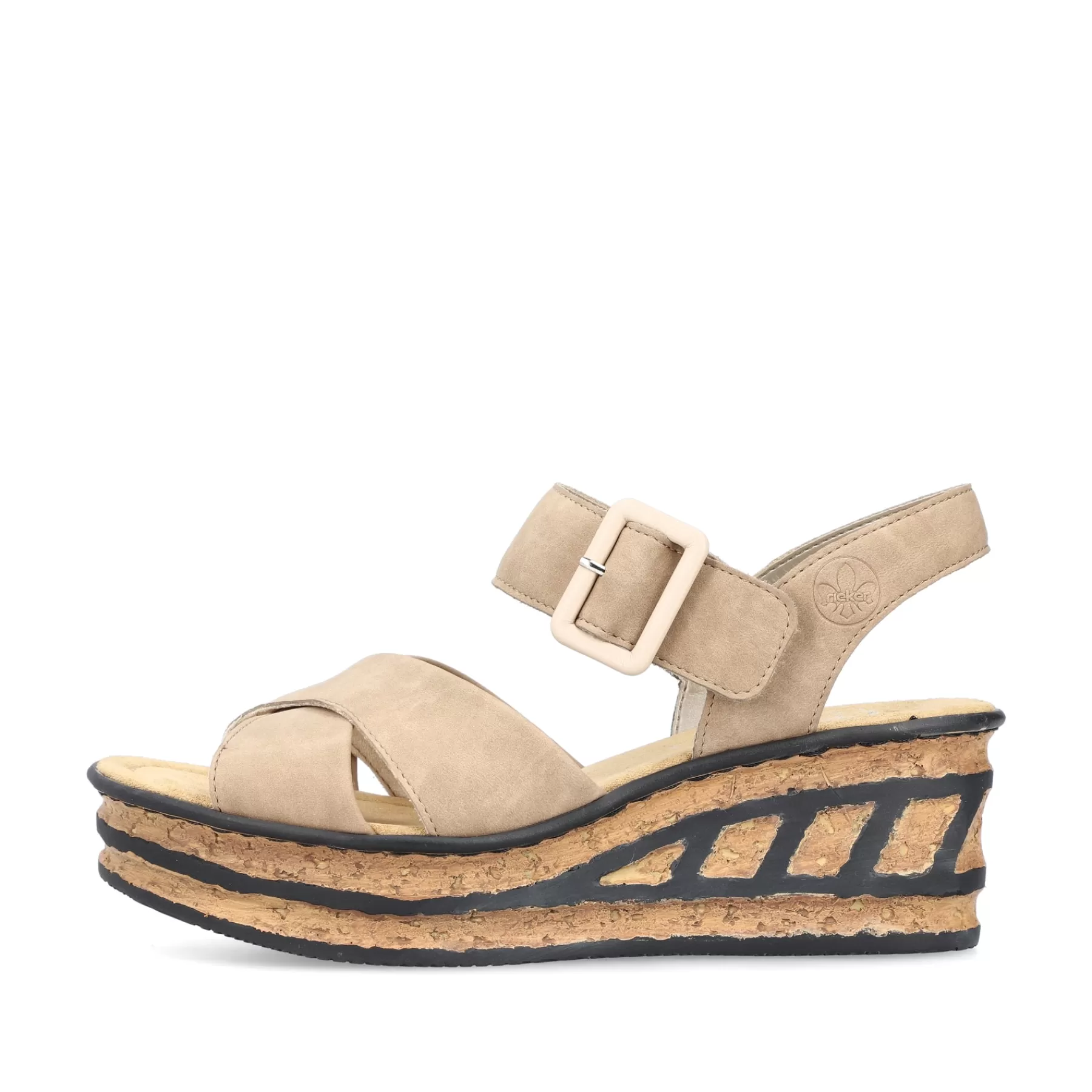 Best Sandaly Damskie Na Koturnie W Kolorze Piaskowo-Bezowym Damski Buty Z Obcasami