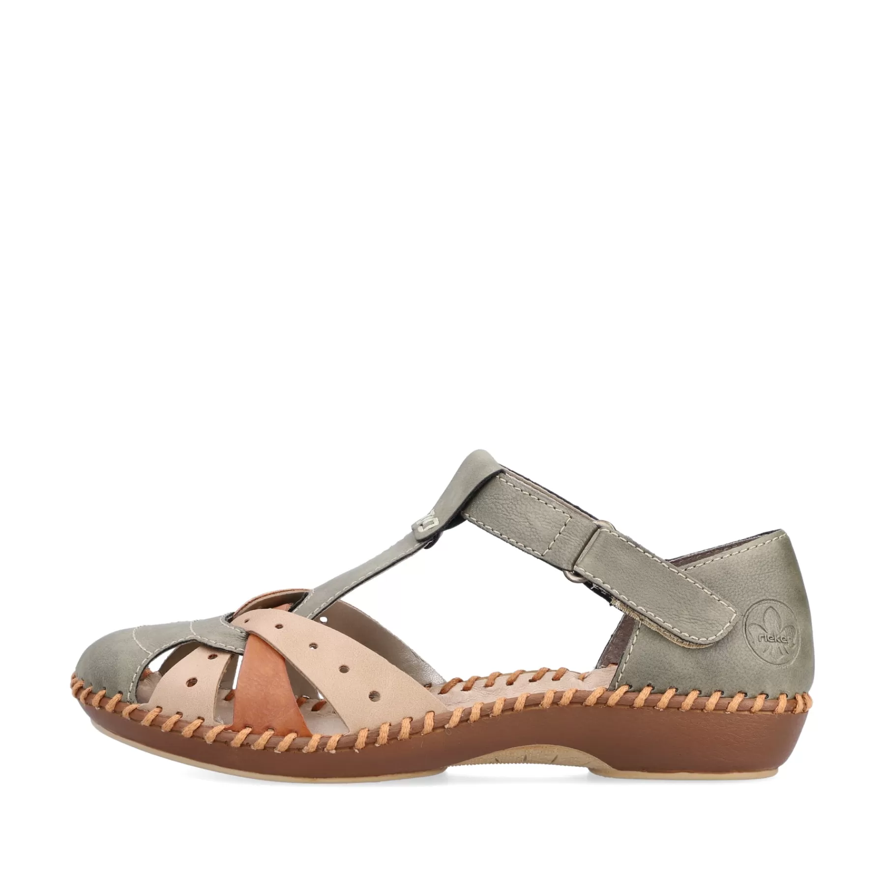 Store Sandaly Damskie Z Paskami W Kolorze Mietowo-Zielono-Bezowym Damski Sandaly I Sandaly