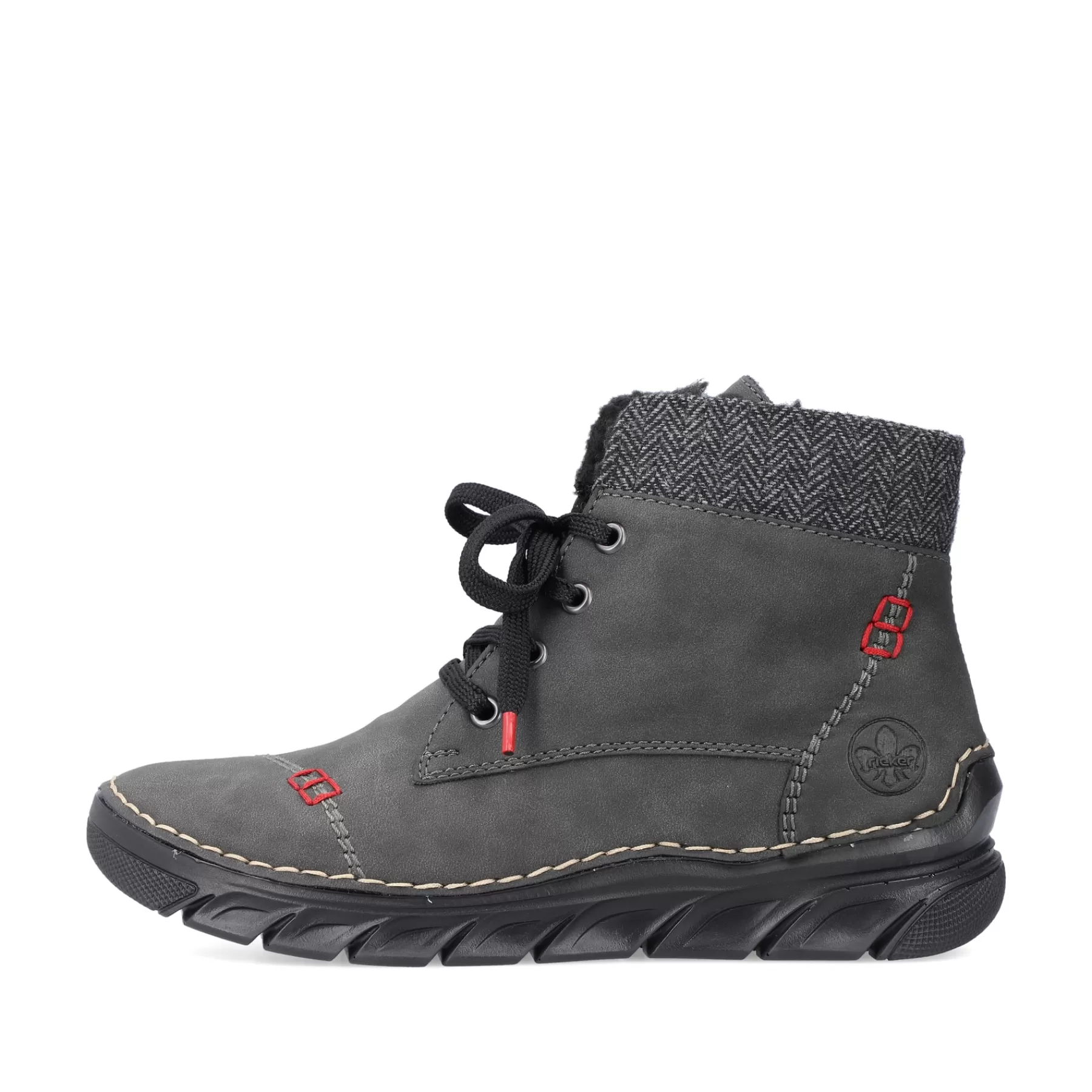 Sale Sznurowane Buty Damskie W Kolorze Antracytowym Damski Botki I Botki