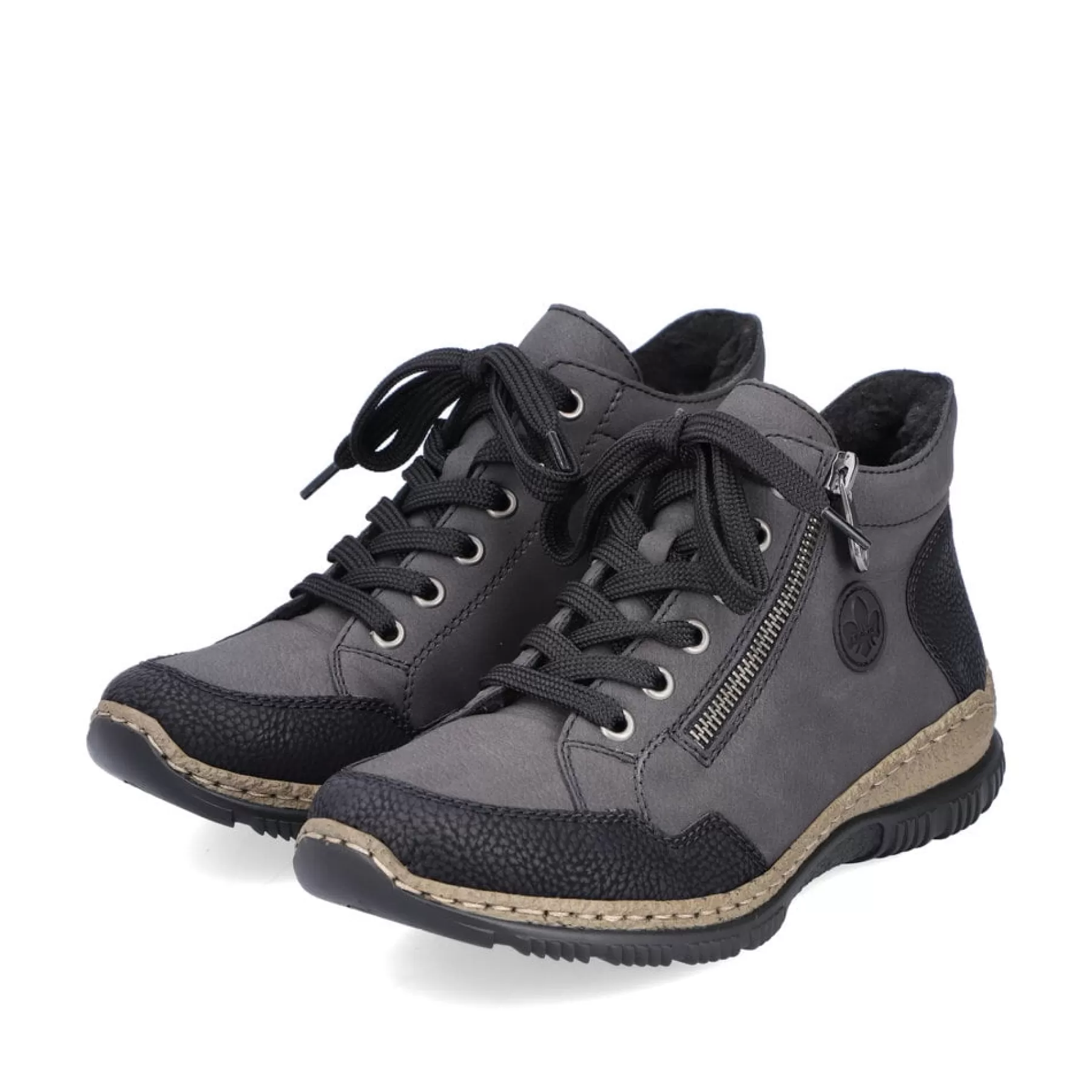 Fashion Sznurowane Buty Damskie W Kolorze Antracytowym Damski Niskie Buty I Kapcie