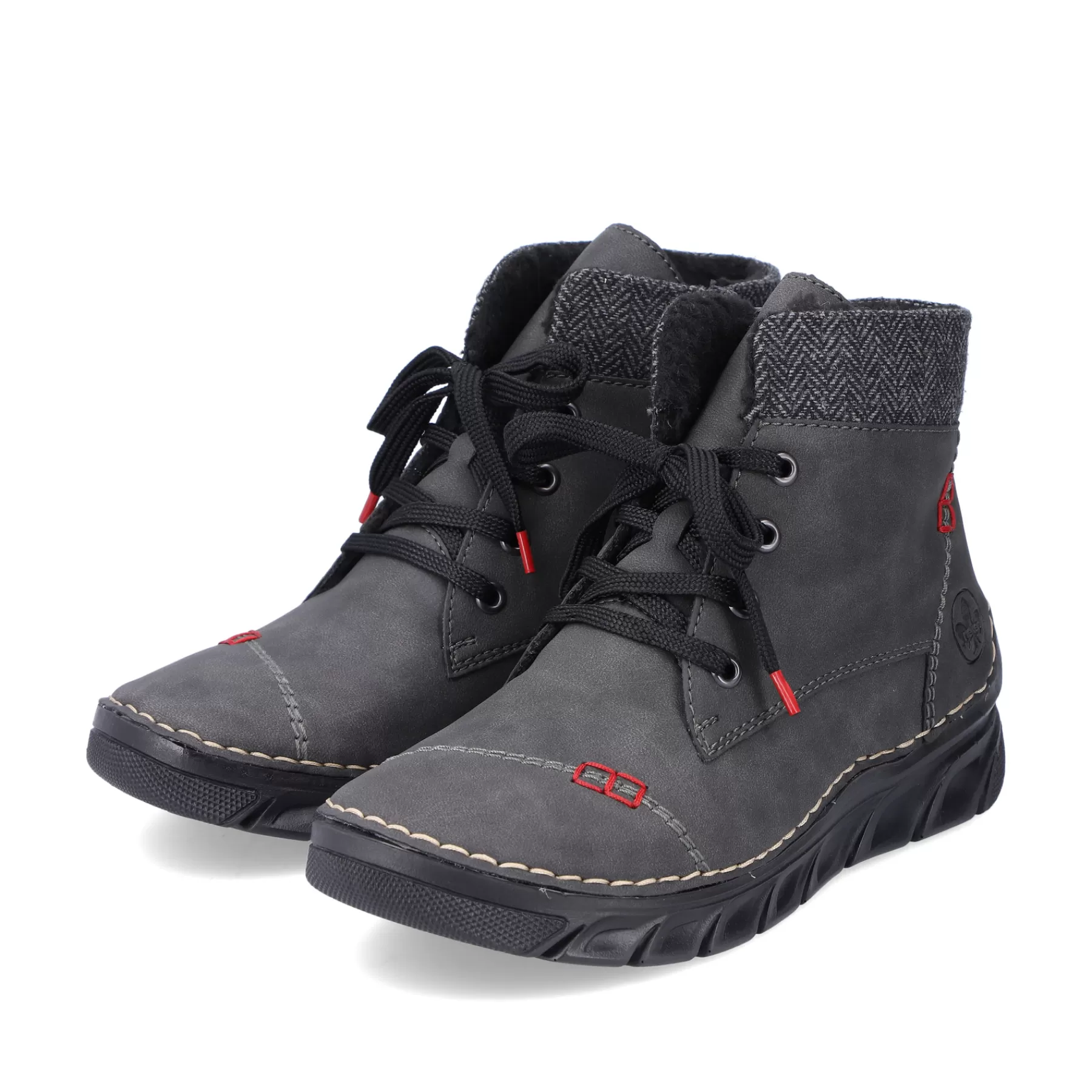 Sale Sznurowane Buty Damskie W Kolorze Antracytowym Damski Botki I Botki