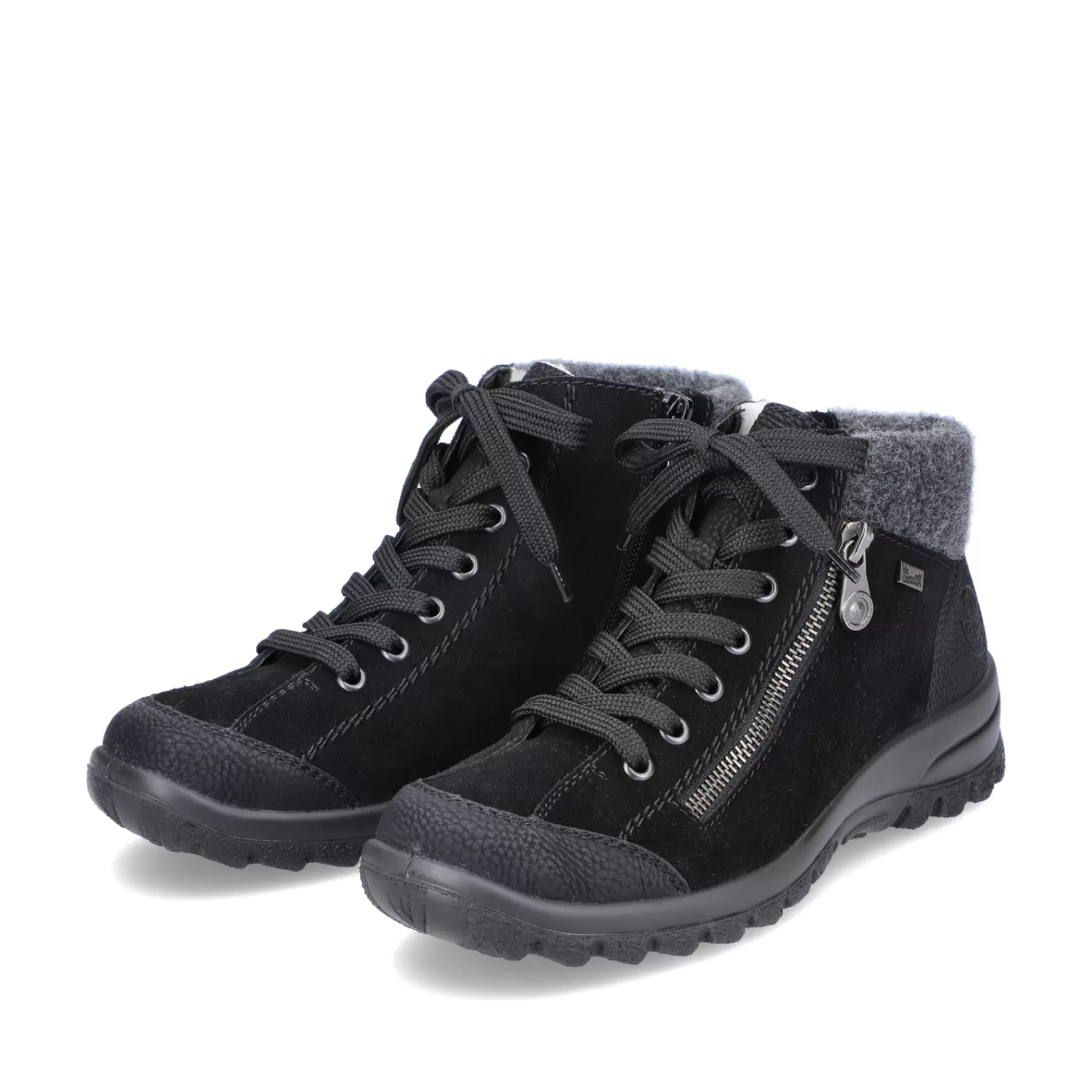 Best Sale Sznurowane Buty Damskie W Kolorze Grafitowo-Czarnym Damski Niskie Buty I Kapcie
