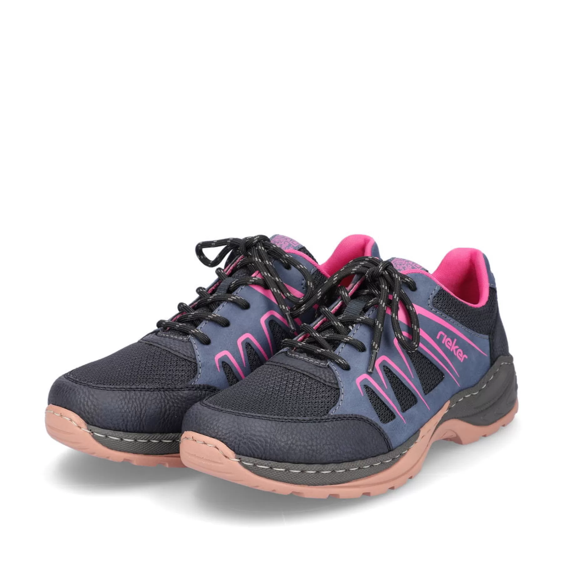 Sale Sznurowane Buty Damskie W Kolorze Granatowo-Malinowym Damski Niskie Buty I Kapcie